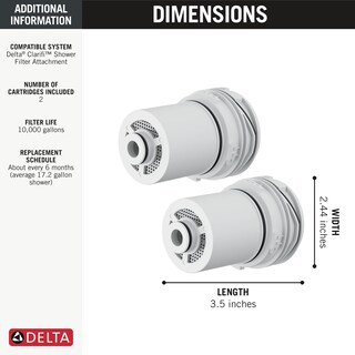 Foto 4 | Paquete de 2 Cartuchos de Filtro de Ducha Delta Clarifi 5rc100 - Venta Internacional