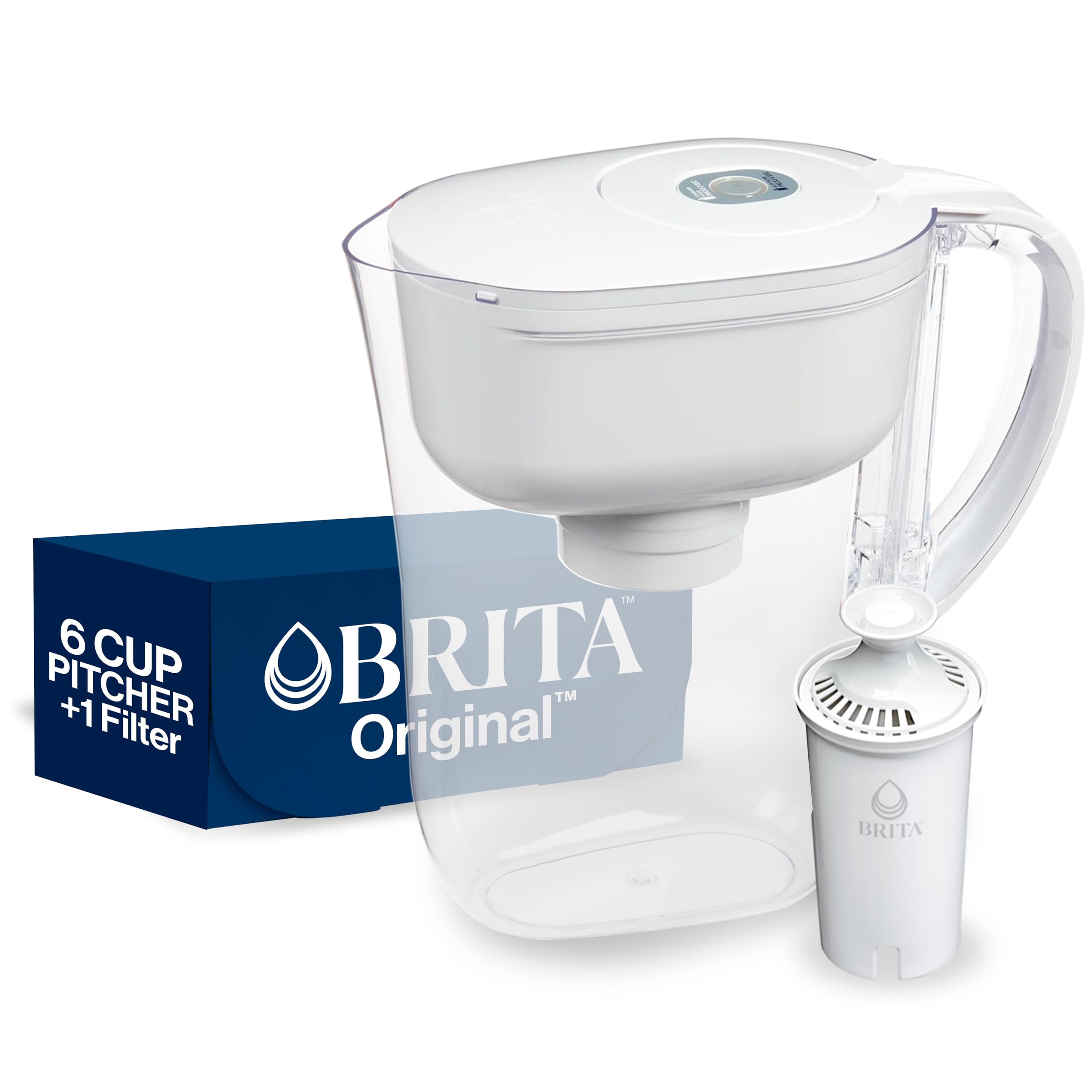 Jarra Con Filtro De Agua Brita Metro, 1,4 Litros, Capacidad Para 6 Tazas, Color Blanco - Venta Internacional.