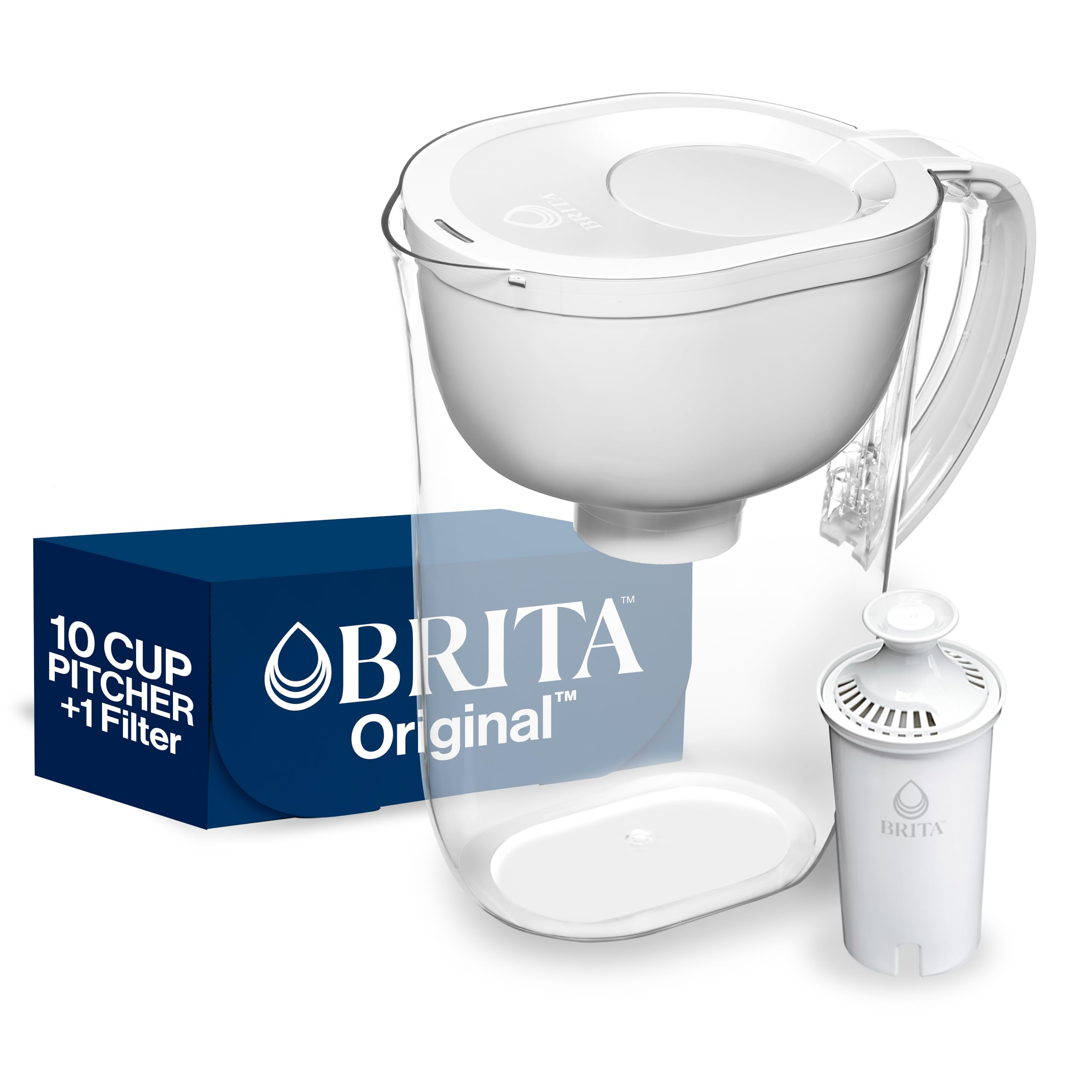 Jarra De Agua Brita Large De 2.29 Libras Sin Bpa Con 1 Filtro, 10 Tazas - Venta Internacional.