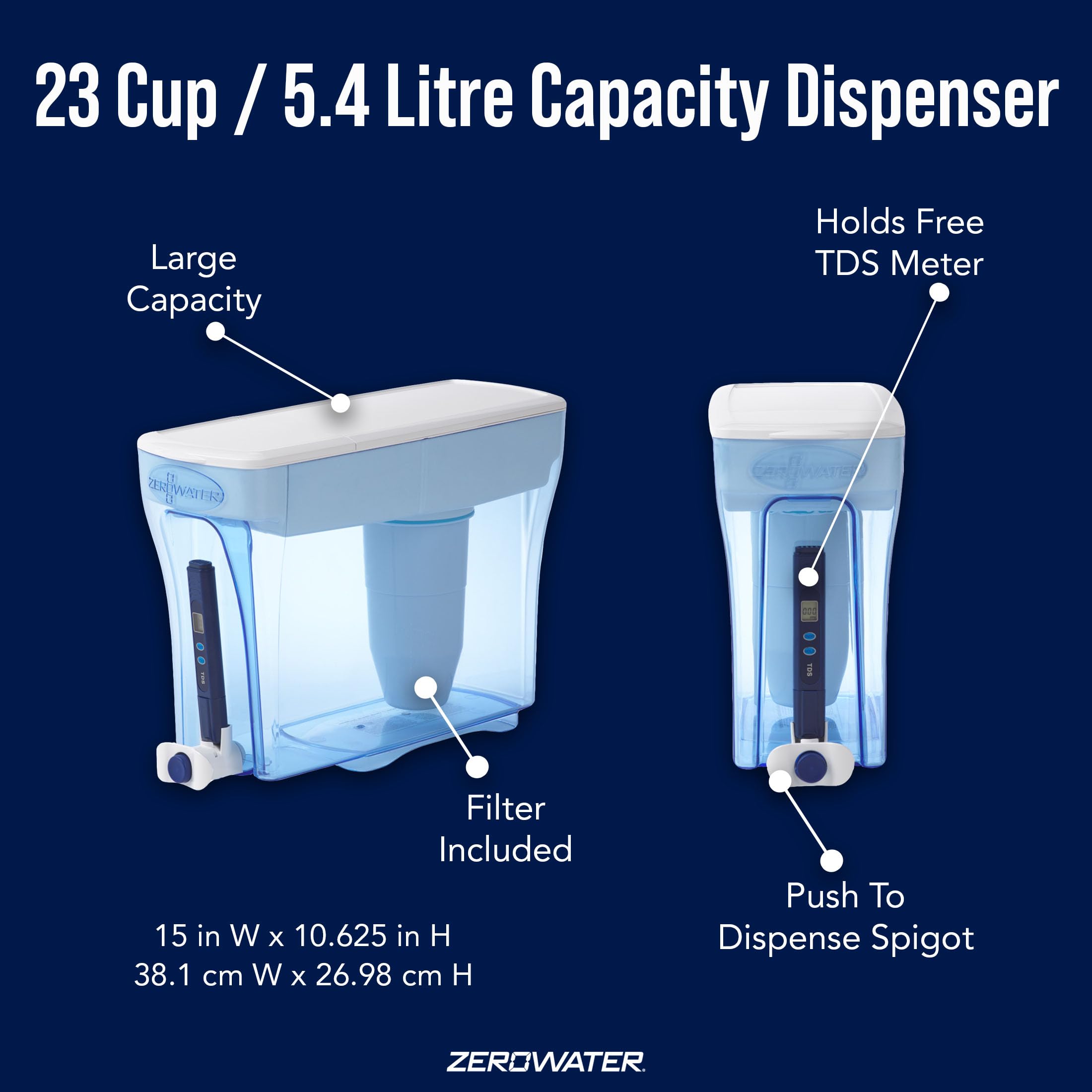 Foto 4 pulgar | Dispensador De Filtro De Agua Zerowater De 23 Tazas Con Filtro De 5 Etapas - Venta Internacional.
