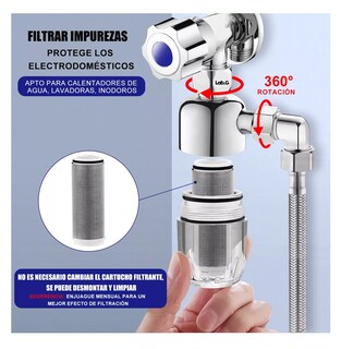 Foto 4 | Filtro Purificador De Agua Lab.g Para El Hogar De Acero Inoxidable 2 Pzs Plata