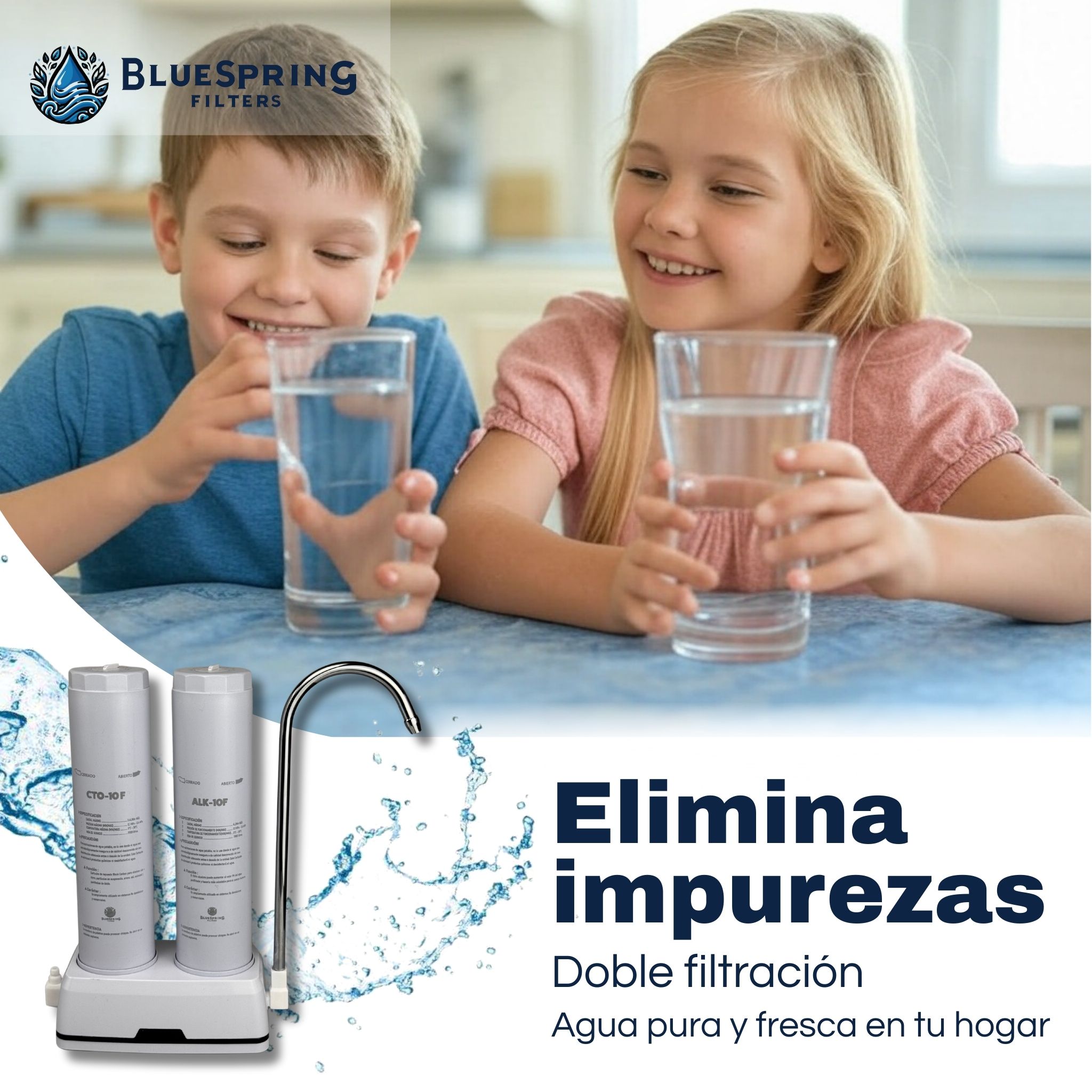 Foto 4 pulgar | Filtro De Agua Bluespring 2 Etapas. Para Agua Más Limpia Y De Mejor Sabor. Con 3 Kits De Filtros De Reemplazo,