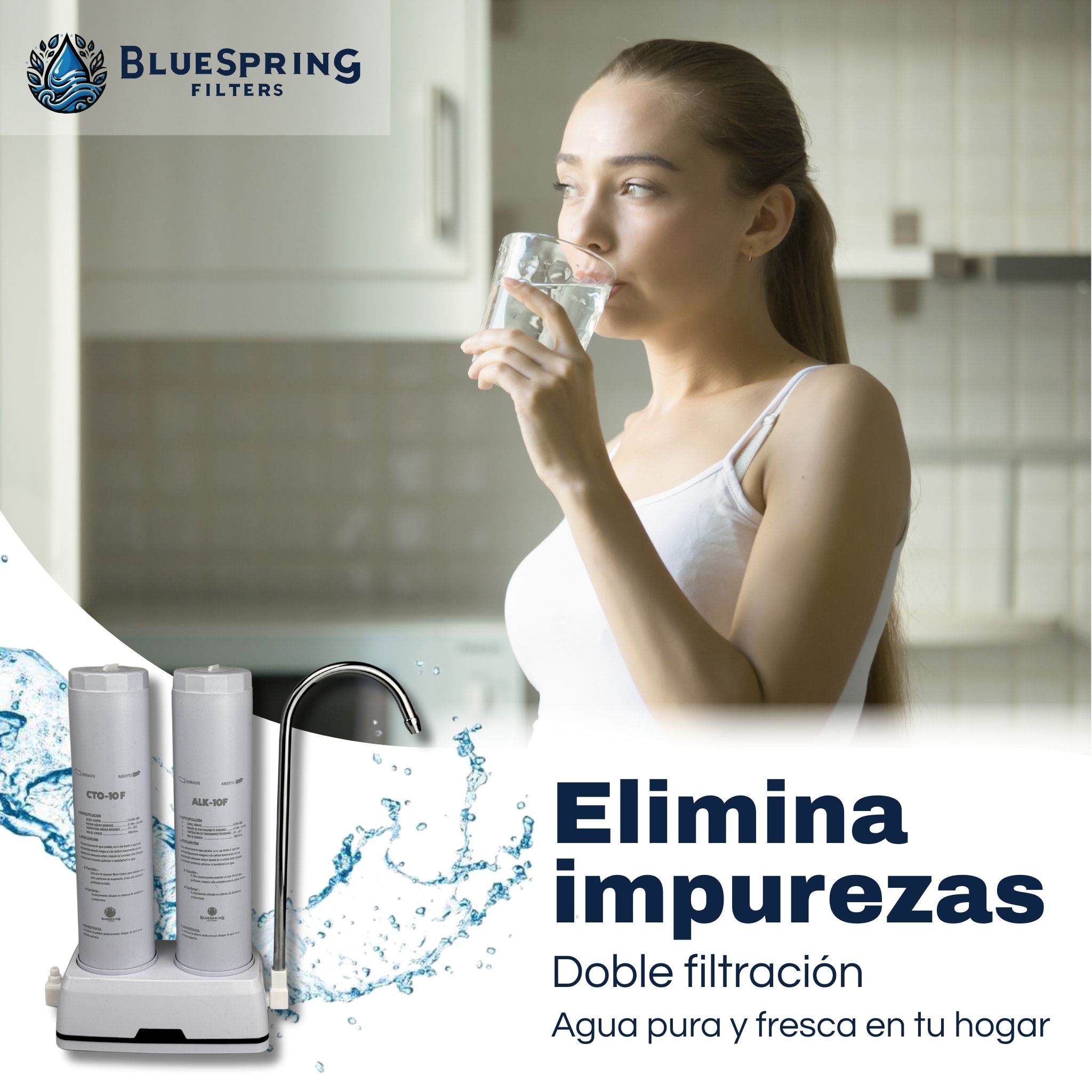 Foto 6 pulgar | Filtro De Agua Bluespring 2 Etapas. Para Agua Más Limpia Y De Mejor Sabor. Con 3 Kits De Filtros De Reemplazo,