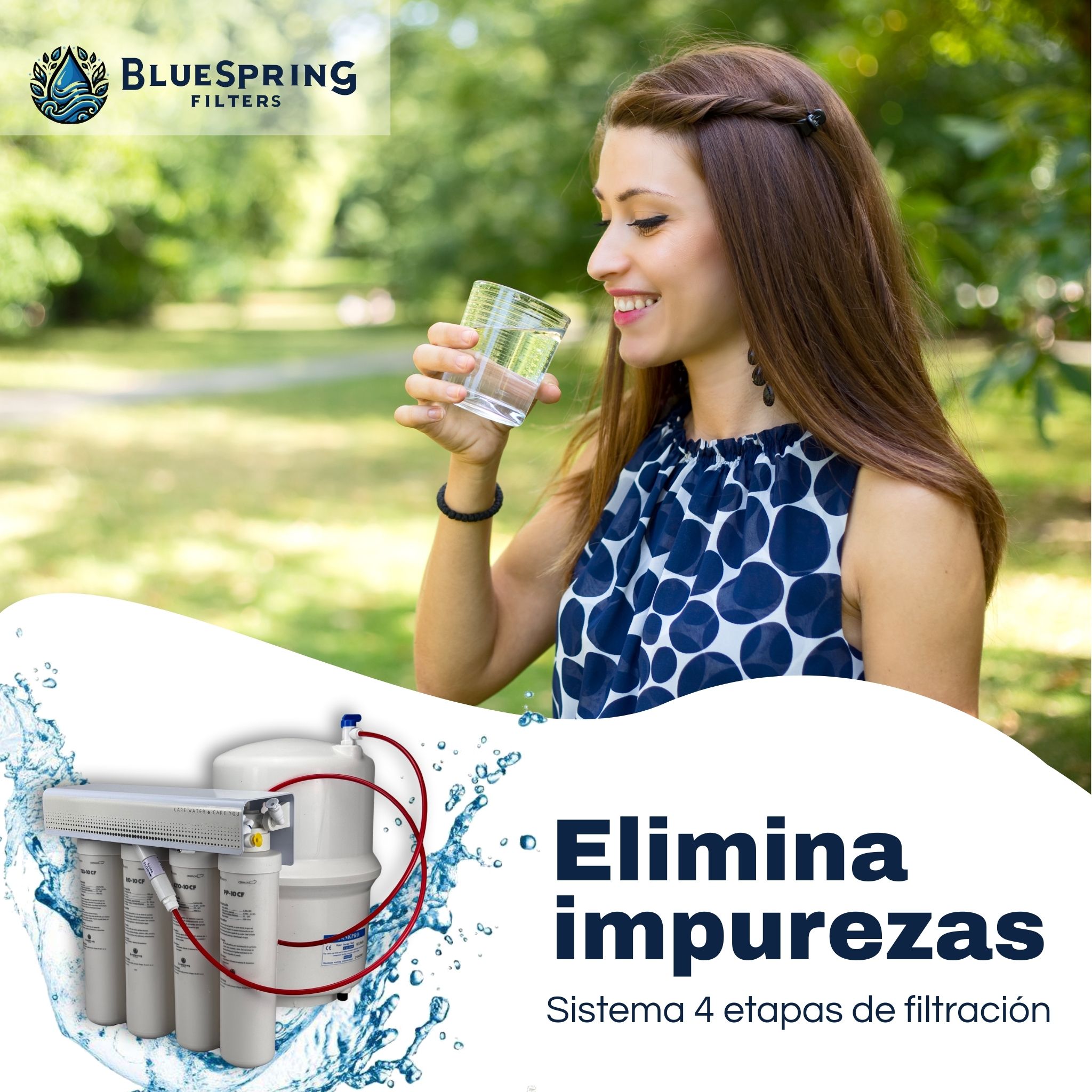 Foto 7 | Filtro De Agua De Osmosis Inversa Bluespring. Sistema De Filtración De Agua De 4 Etapas Con Membrana Ro De 200