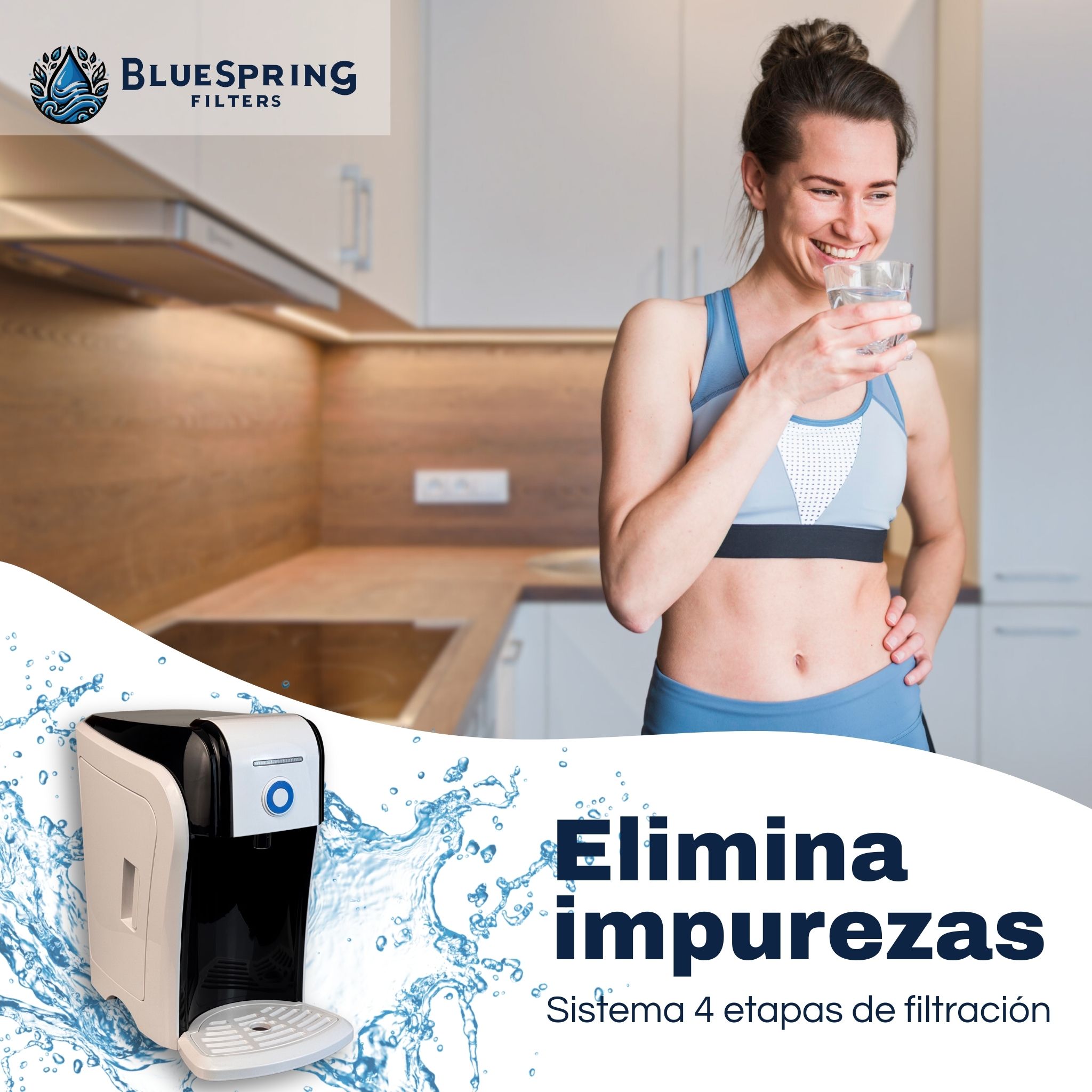 Foto 7 pulgar | Sistema De Ultrafiltración Con Ultra Membrana Y Agua Alcalina Bluespring De 4 Etapas. Con Una Botella De Agua C
