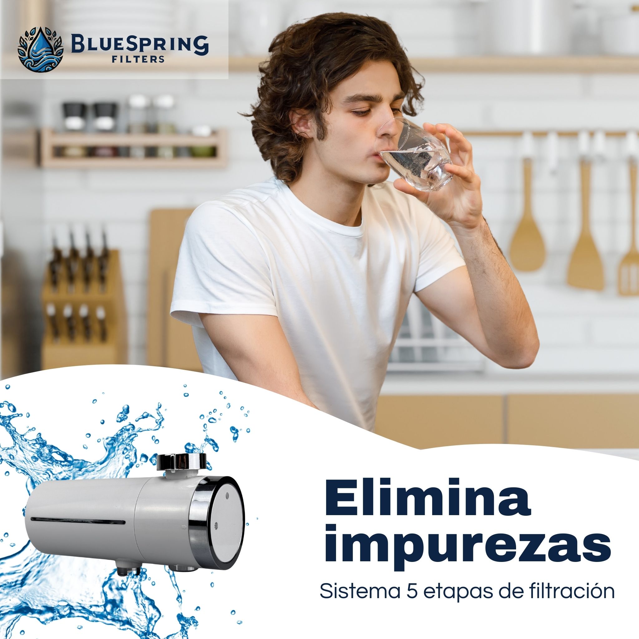 Foto 4 pulgar | Filtro De Agua Bluespring 5 Etapas Para Grifo. 2l/min Para 2000 Litros. Fácil Instalación.