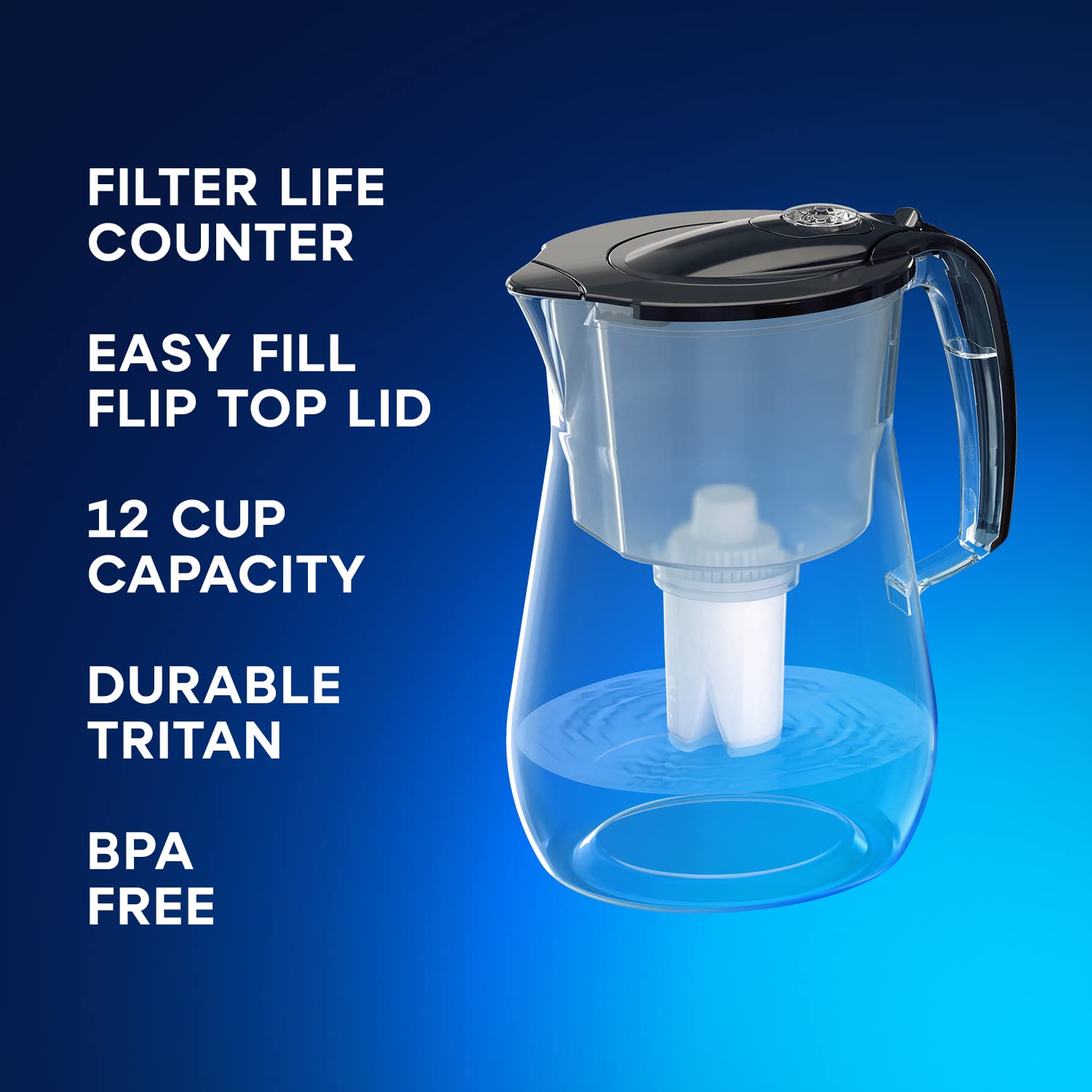 Foto 3 pulgar | Jarra Con Filtro De Agua Aquaphor Opal, 12 Tazas, Color Negro Premium - Venta Internacional.
