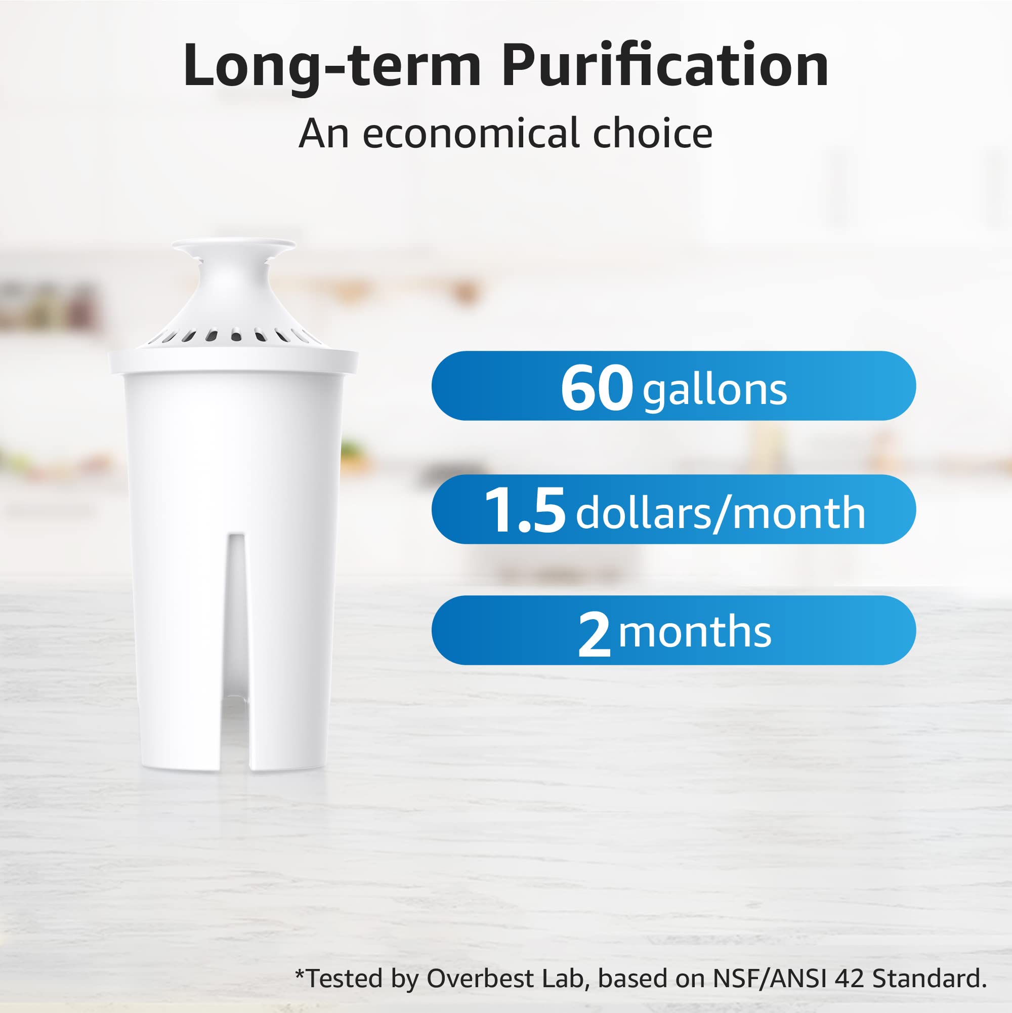 Foto 5 | Filtro De Agua Pitcher Overbest Con Certificación Nsf Brita  Ob03 - Venta Internacional.