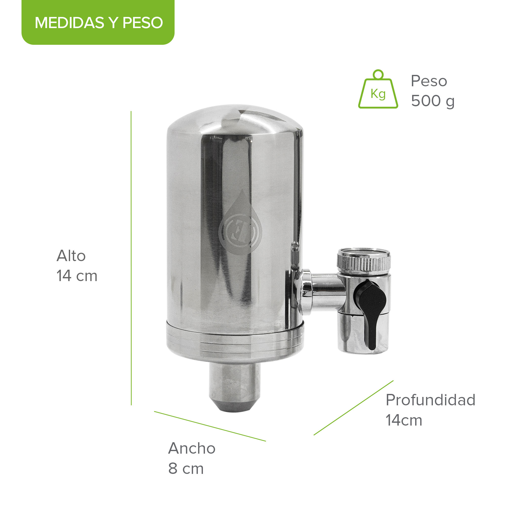 Foto 3 pulgar | Filtro Purificador Para Grifo Eoz By Avera, 3 Etapas De Filtración, Elimina El 99% De Microorganismos, Nom-244-ssa1-202