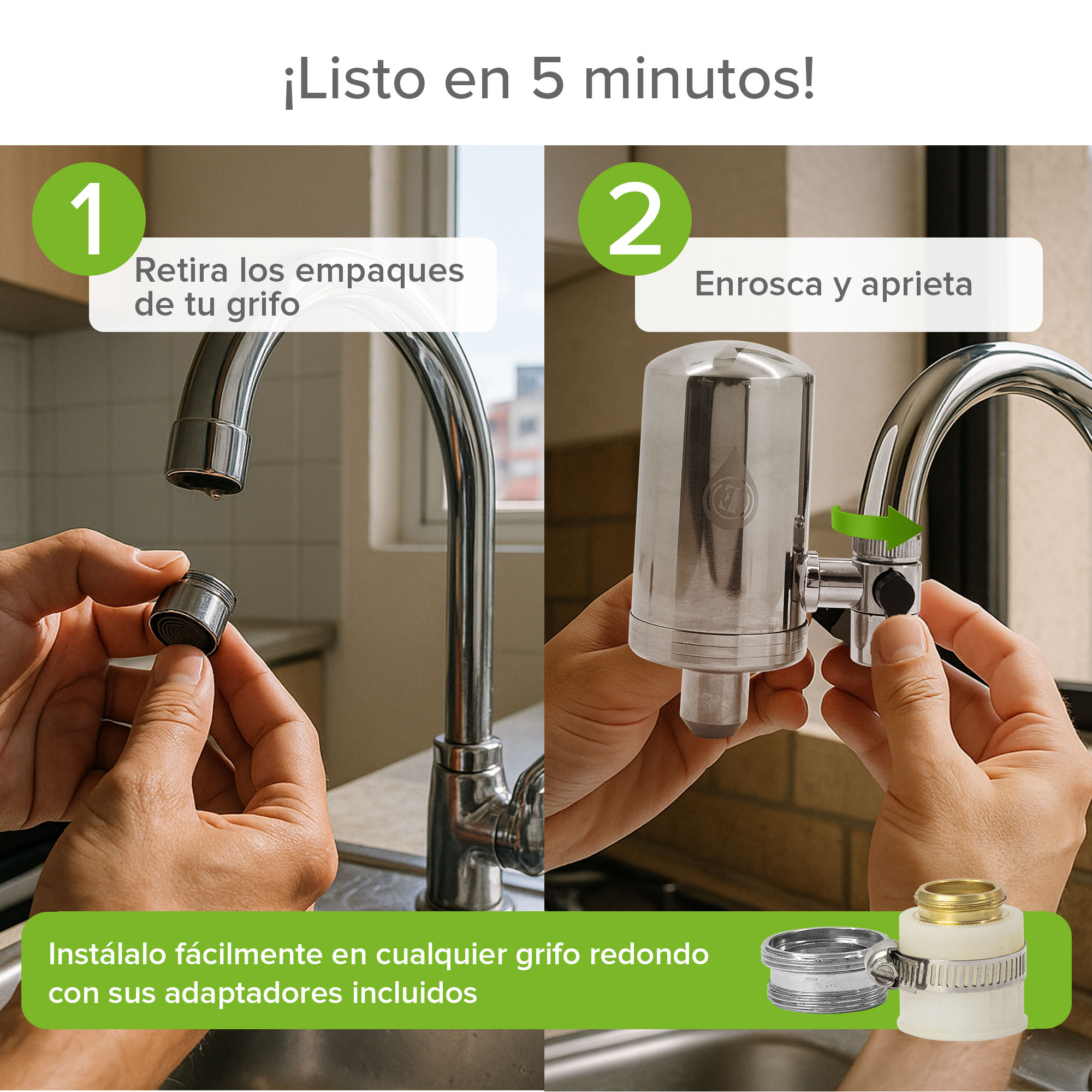 Foto 8 | Filtro Purificador Para Grifo Eoz By Avera, 3 Etapas De Filtración, Elimina El 99% De Microorganismos, Nom-244-ssa1-202