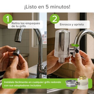 Foto 8 | Filtro Purificador Para Grifo Eoz By Avera, 3 Etapas De Filtración, Elimina El 99% De Microorganismos, Nom-244-ssa1-202