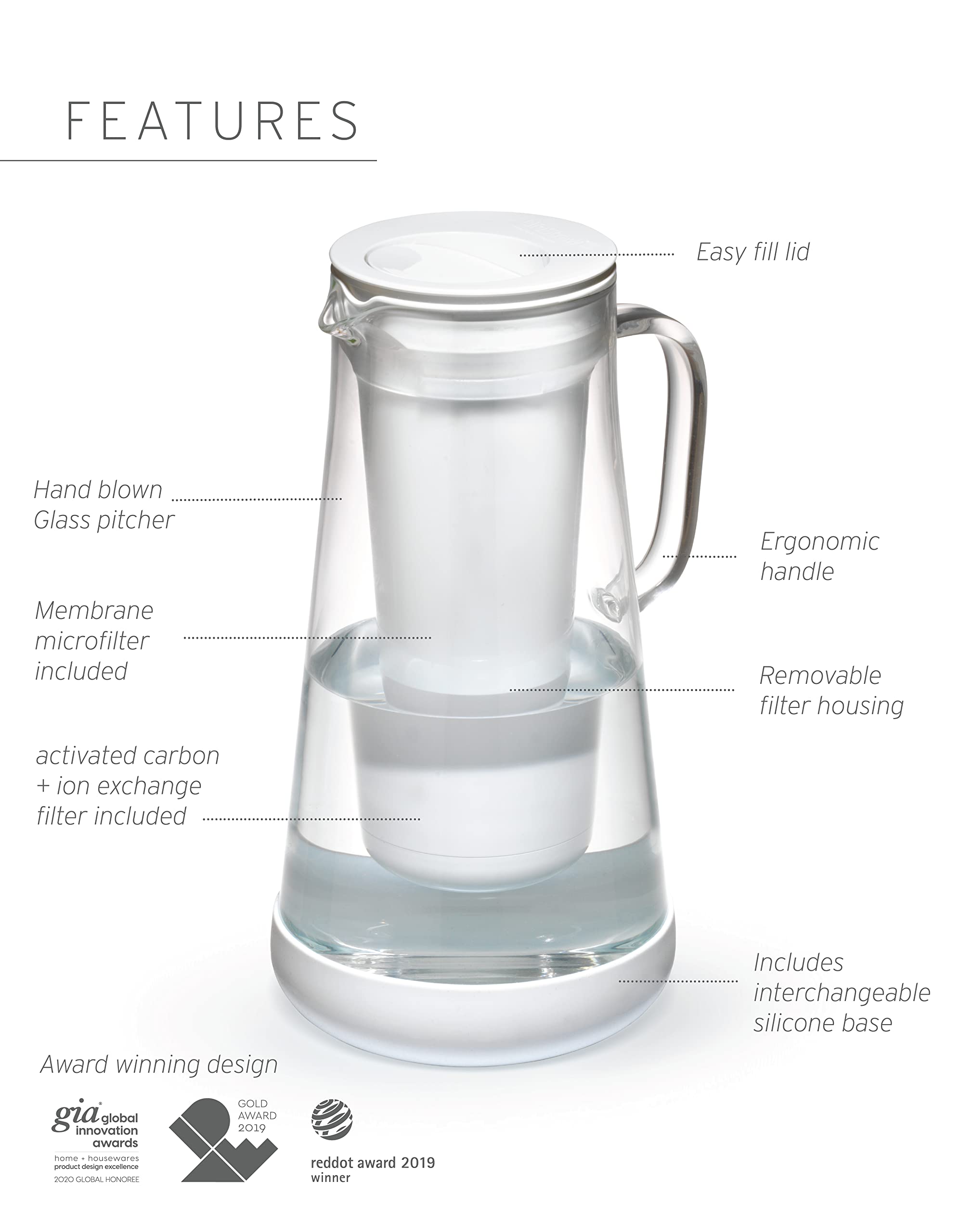 Foto 4 pulgar | Filtro De Agua Pitcher Lifestraw Home  Vidrio Terrazo De 1 7 Litros - Venta Internacional.