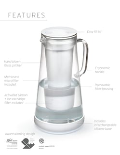 Foto 3 | Filtro De Agua Pitcher Lifestraw Home Vidrio Terrazo De 1 7 Litros - Venta Internacional.