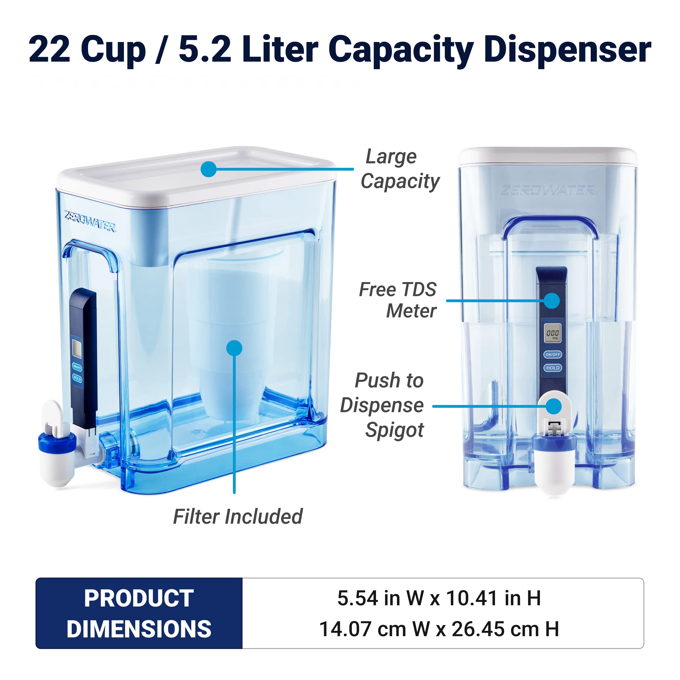 Foto 4 pulgar | Dispensador De Filtro De Agua Zerowater  22 Tazas  Listo Para Leer  5 Etapas - Venta Internacional.