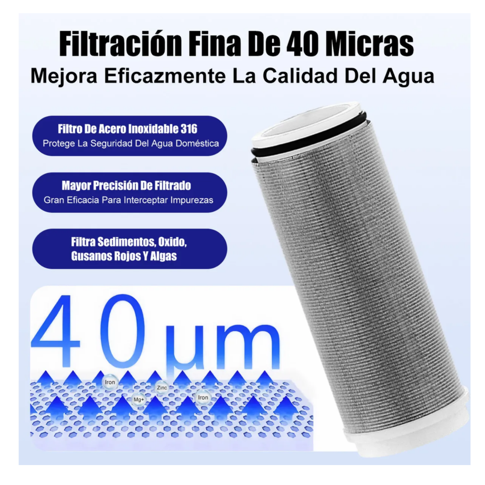 Foto 4 pulgar | Acero Inoxidable Filtro Purificador De Agua Para El Hogar 2p Belug  Plateado