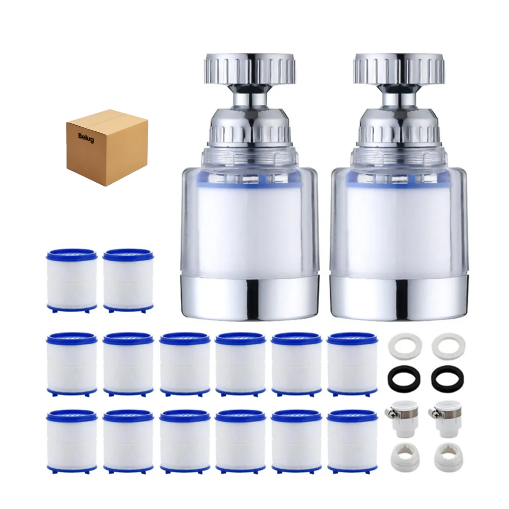 Foto 1 | Filtro De Agua Para Grifo Con 14 Cartuchos  2 Filtros Y 2 Conexiones Universales Belug  Blanco Con Azul