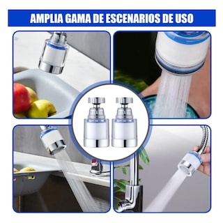 Foto 2 | Filtro De Agua Para Grifo Con 14 Cartuchos 2 Filtros Y 2 Conexiones Universales Belug Blanco Con Azul