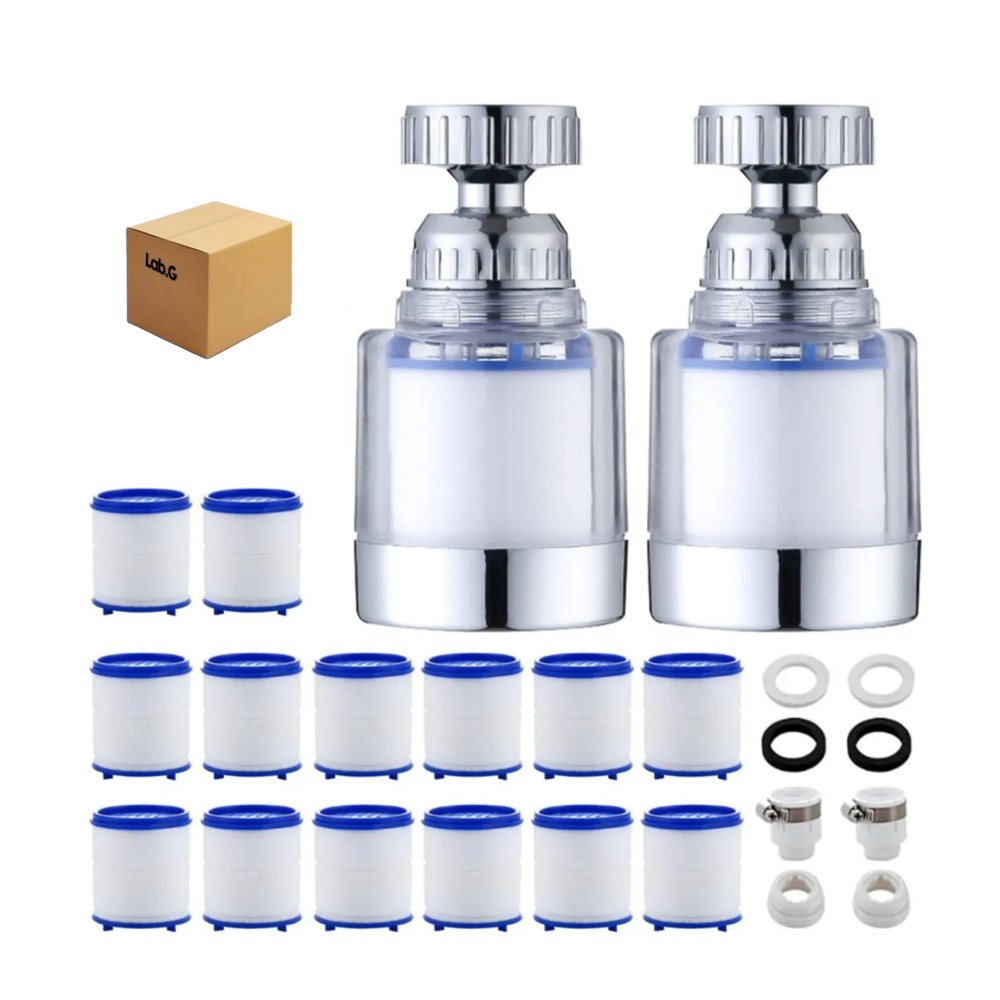 Foto 1 | Filtro De Agua Para Grifo Con 14 Cartuchos  2 Filtros Y 2 Conexiones Universales Lab.g  Blanco Con Azul