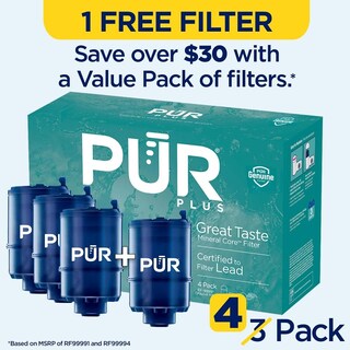 Foto 2 | Filtro De Repuesto Para Montaje En Grifo Pur Plus Rf99994 Paquete De 4 - Venta Internacional.