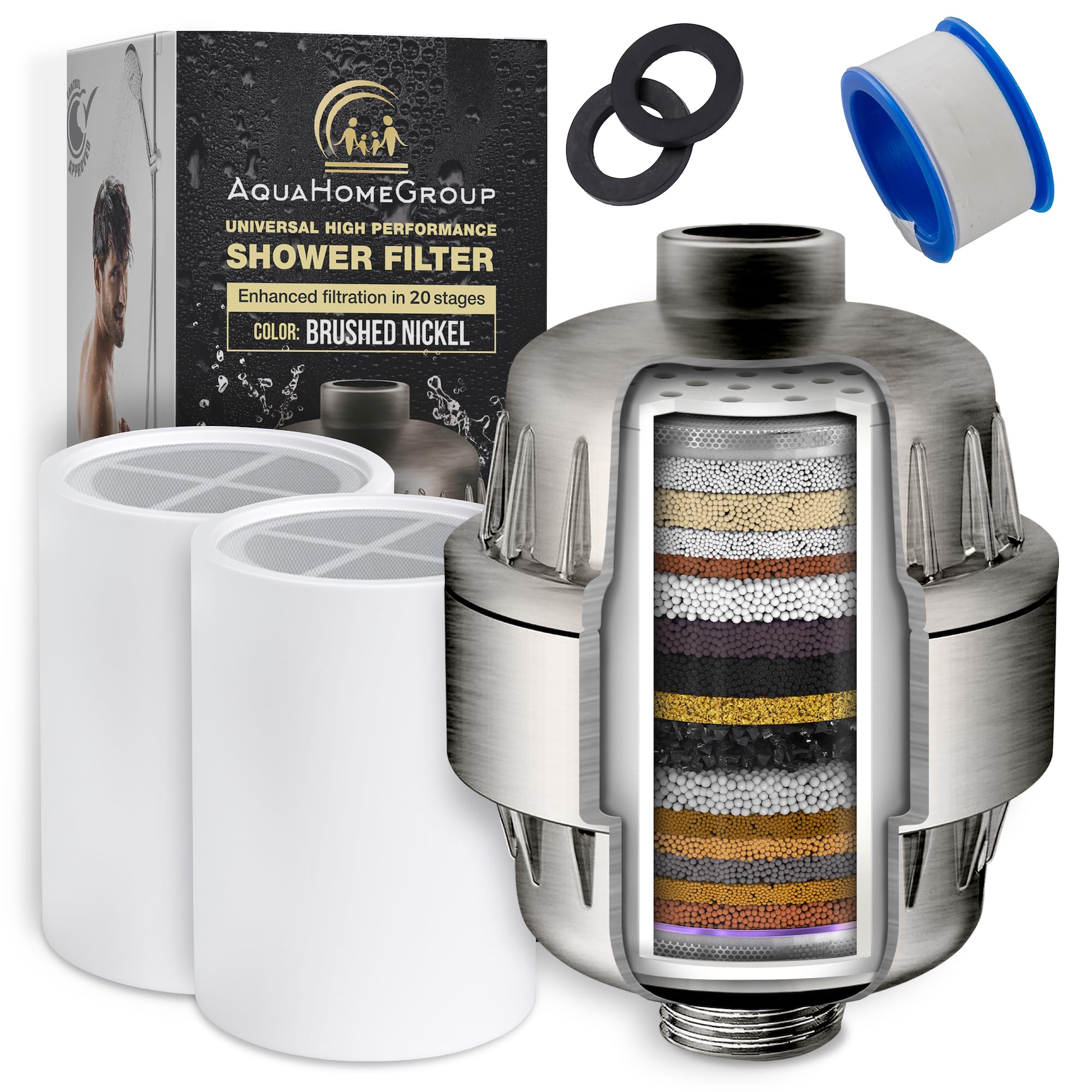 Foto 1 | Filtro De Cabezal De Ducha Aquahomegroup 20 Stage Con Vitamina C  E  A - Venta Internacional.