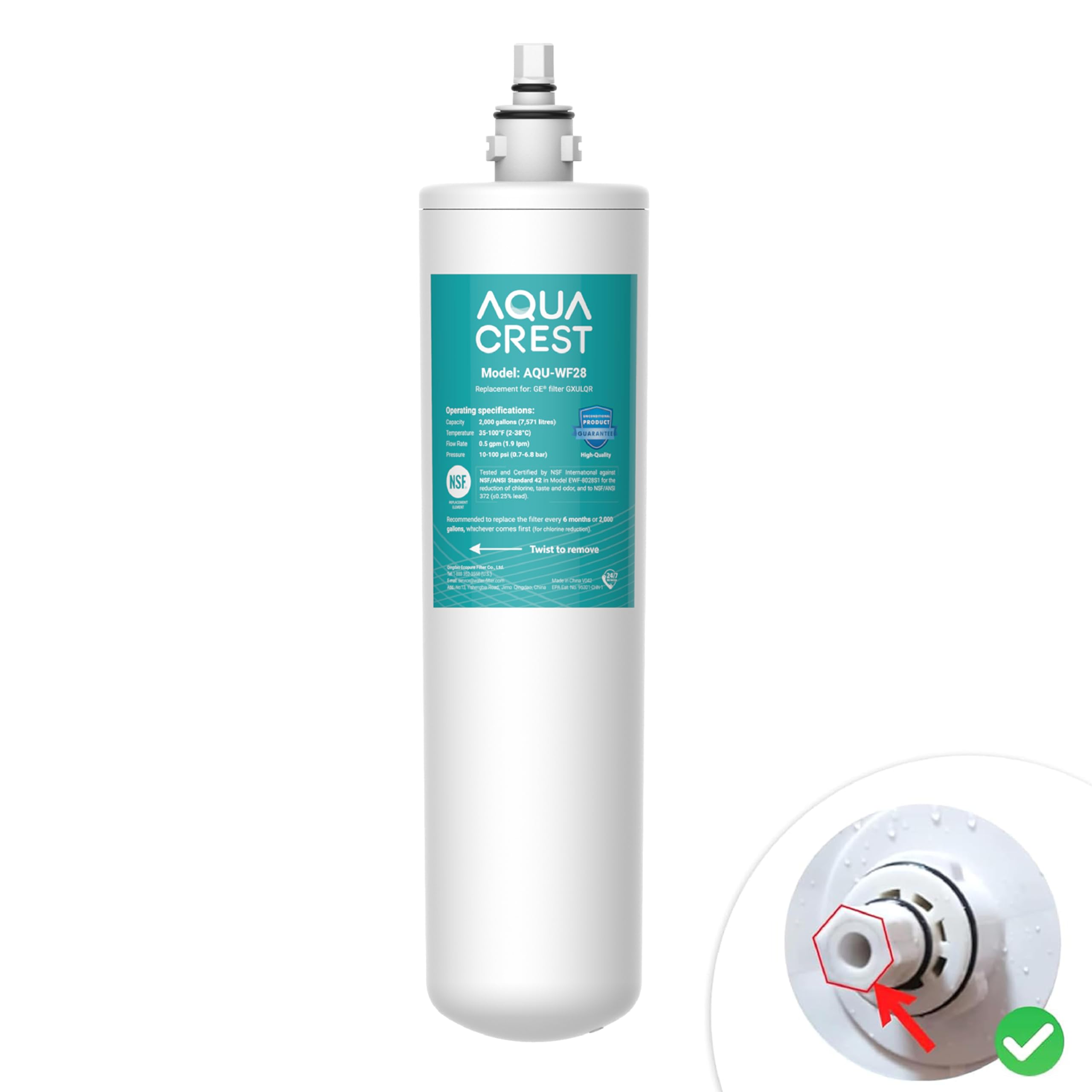 Foto 2 pulgar | Filtro De Repuesto Aqua Crest Fqk1r Para El Sistema Ge Gxk140tnn - Venta Internacional.