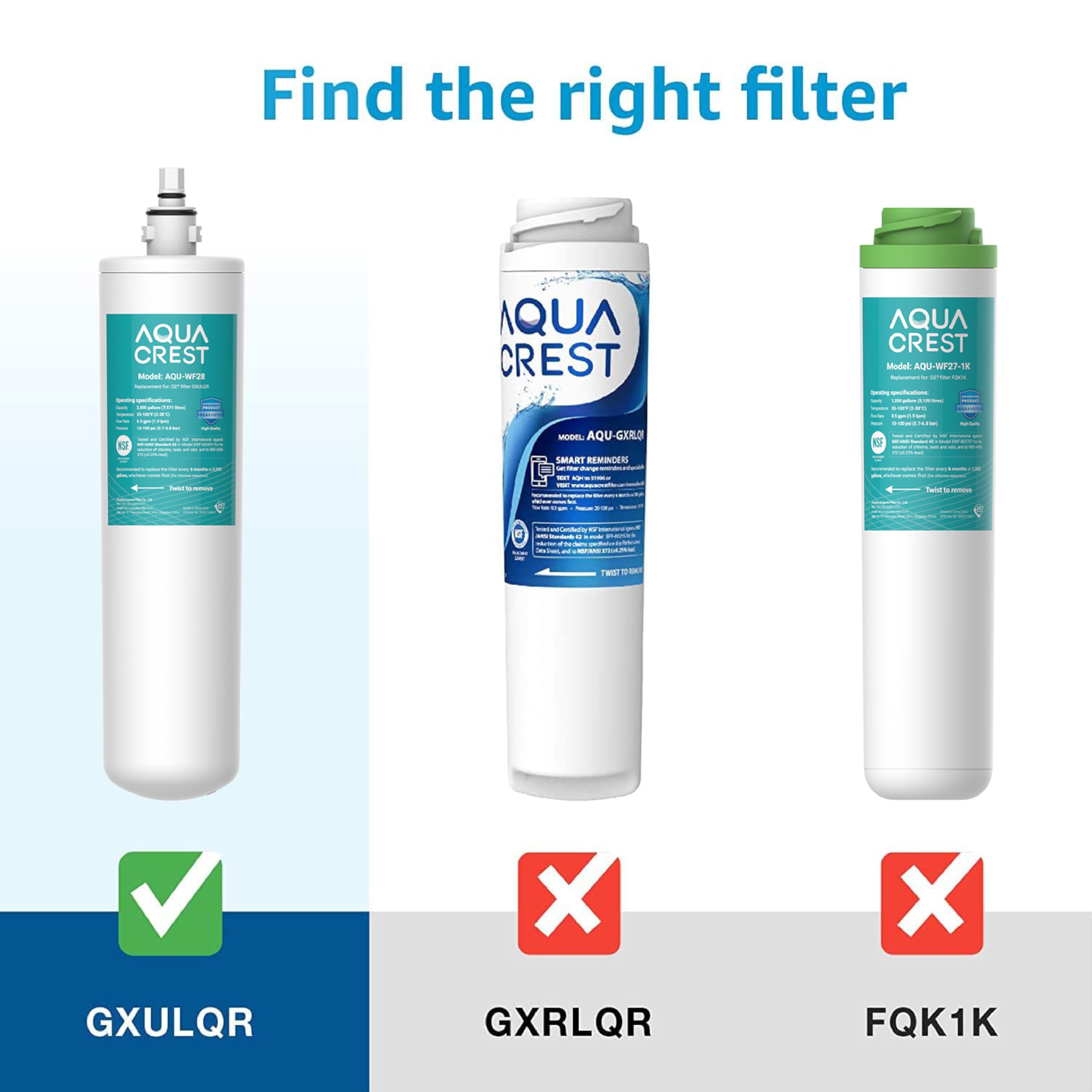 Foto 3 | Filtro De Repuesto Aqua Crest Fqk1r Para El Sistema Ge Gxk140tnn - Venta Internacional.