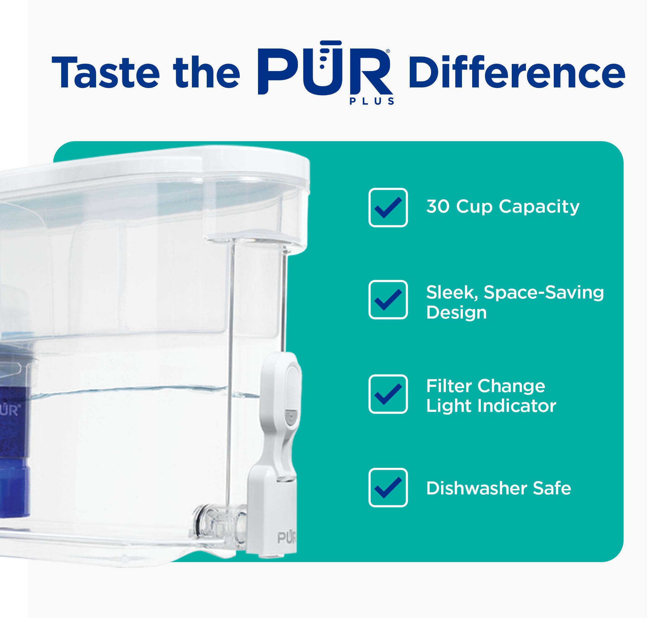 Foto 3 pulgar | Dispensador De Filtro De Agua Pur Plus  30 Tazas Con 1 Filtro  Color Blanco - Venta Internacional.