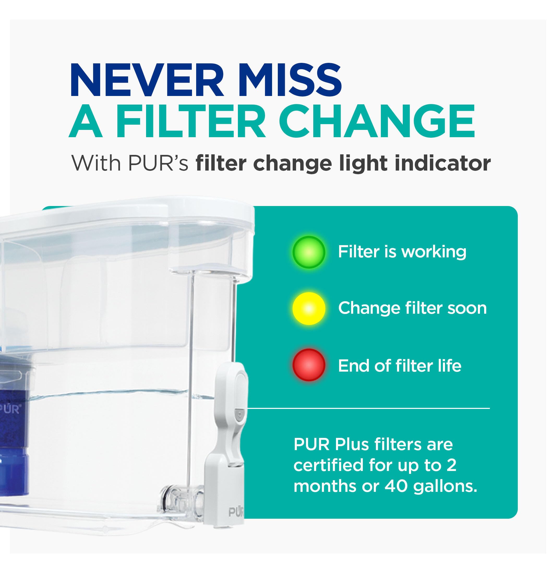 Foto 7 pulgar | Dispensador De Filtro De Agua Pur Plus  30 Tazas Con 1 Filtro  Color Blanco - Venta Internacional.