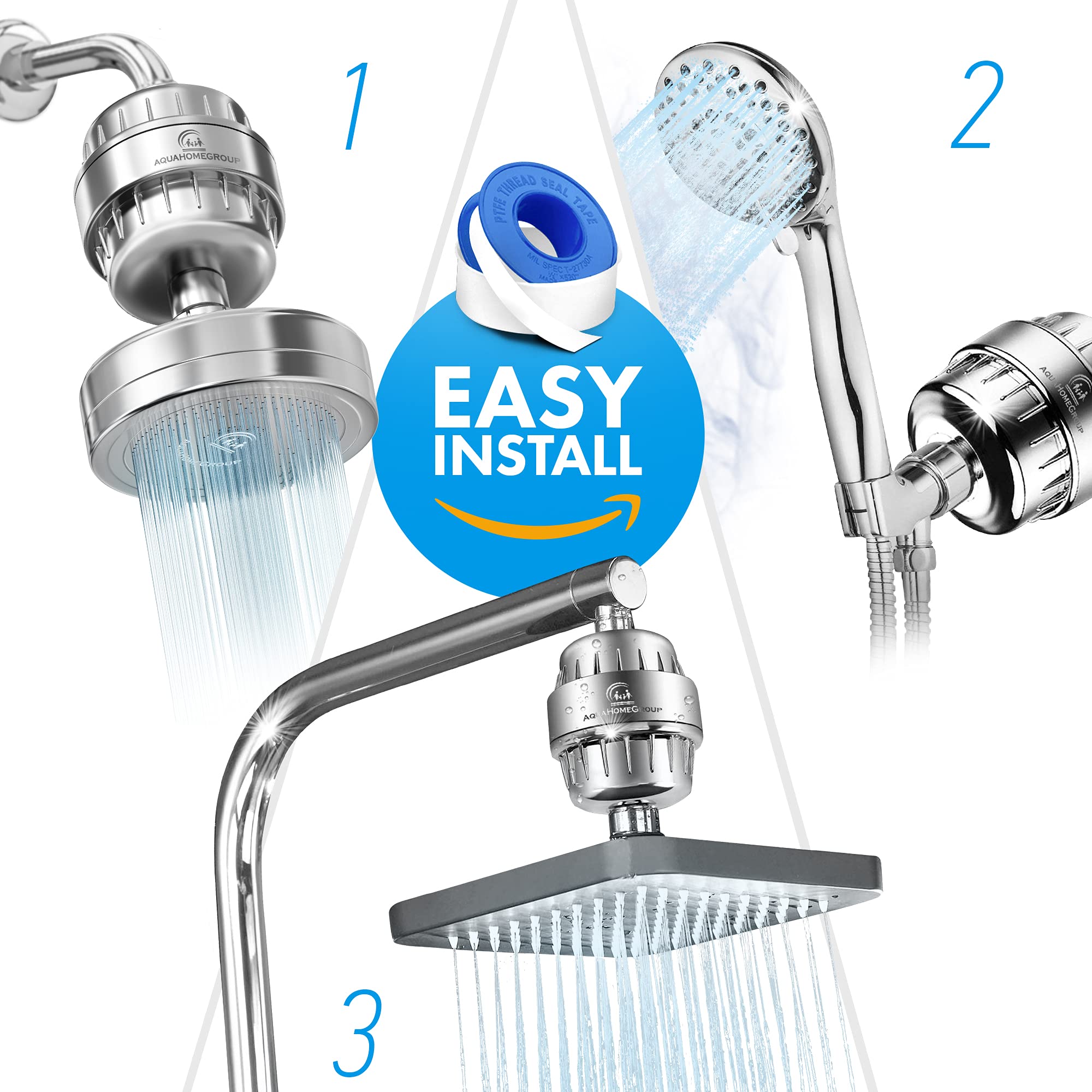 Foto 4 | Filtro De Cabezal De Ducha Aquahomegroup De 20 Etapas Con 5 Cartuchos - Venta Internacional.