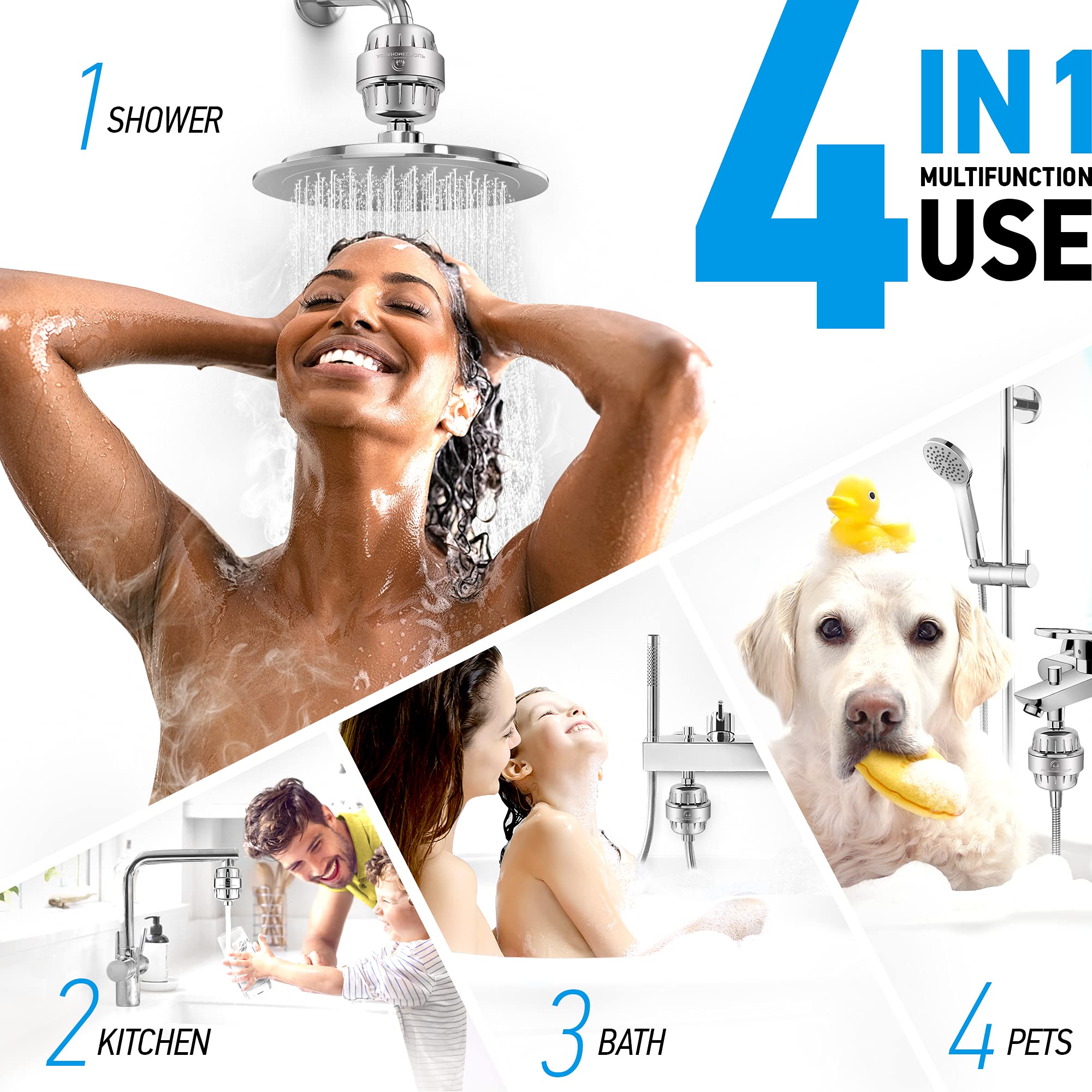 Foto 5 | Filtro De Cabezal De Ducha Aquahomegroup De 20 Etapas Con 5 Cartuchos - Venta Internacional.