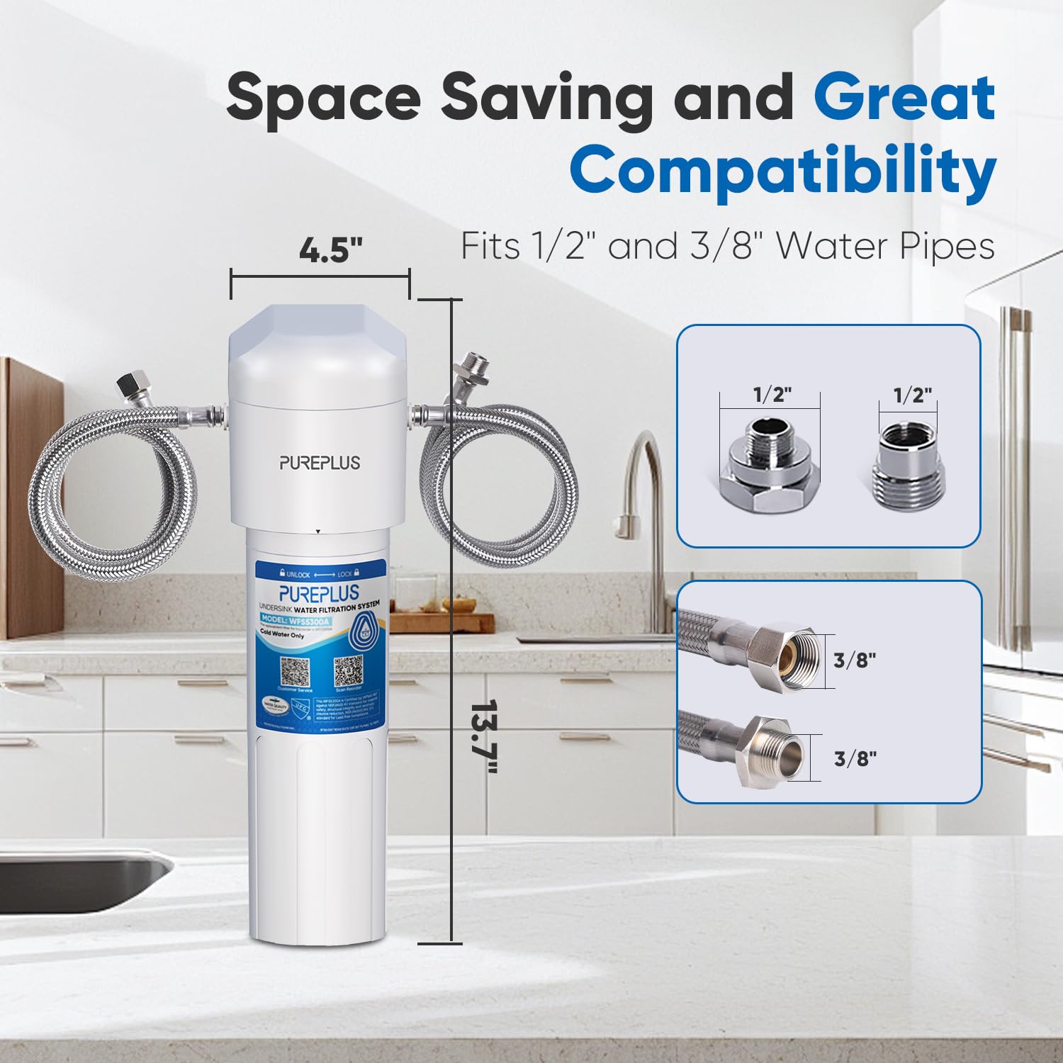 Foto 5 | Filtro De Agua Para Debajo Del Fregadero Pureplus Wfs5300a 22 000l Nsf/ansi 42 - Venta Internacional.