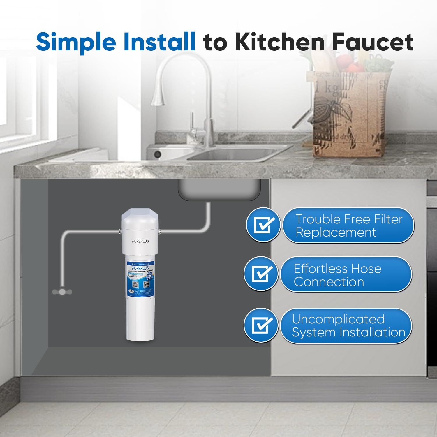 Foto 6 | Filtro De Agua Para Debajo Del Fregadero Pureplus Wfs5300a 22 000l Nsf/ansi 42 - Venta Internacional.