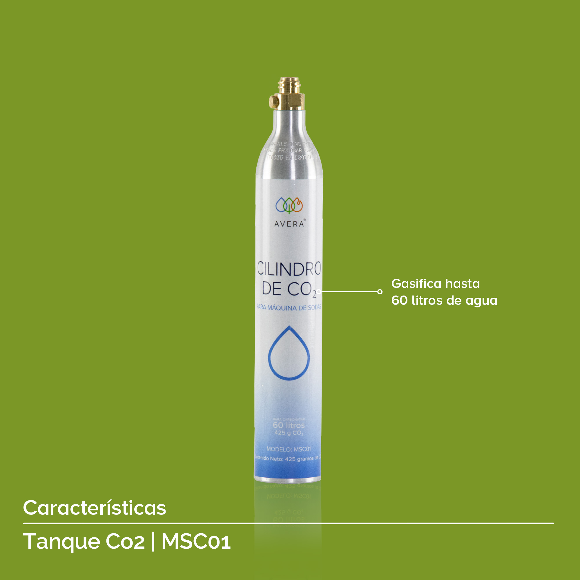 Foto 4 | Cilindro Reutilizable de Co2 Avera Msc01 Multicolor para Maquina de Sodas