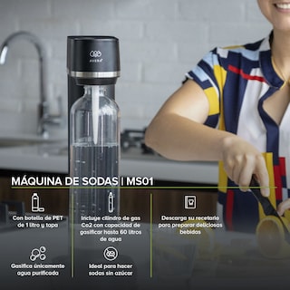 Foto 2 | Maquina de Sodas Avera Ms01 color Negro Cilindro Co2 Incluido Gasificadora