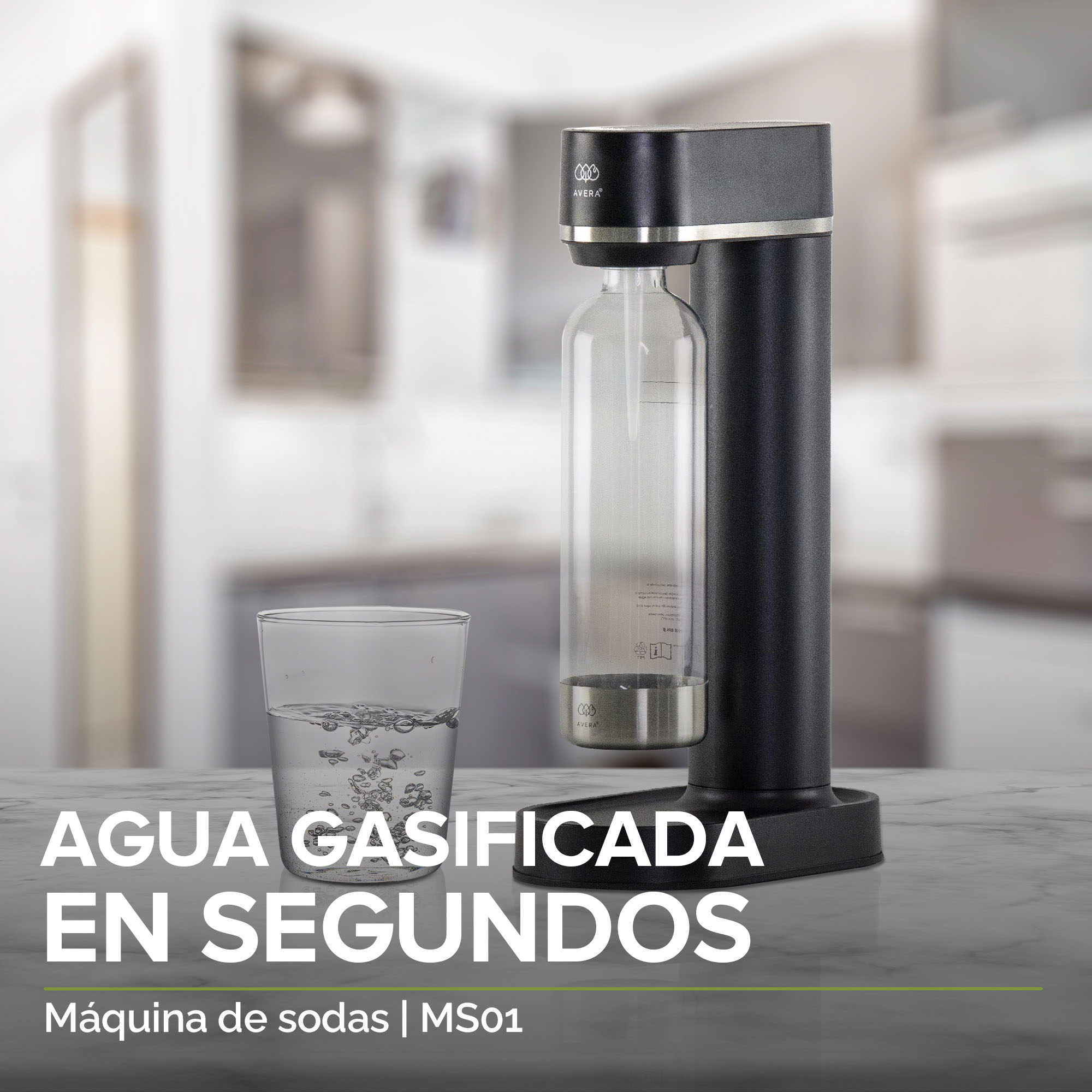 Foto 5 | Maquina de Sodas Avera Ms01 color Negro Cilindro Co2 Incluido Gasificadora