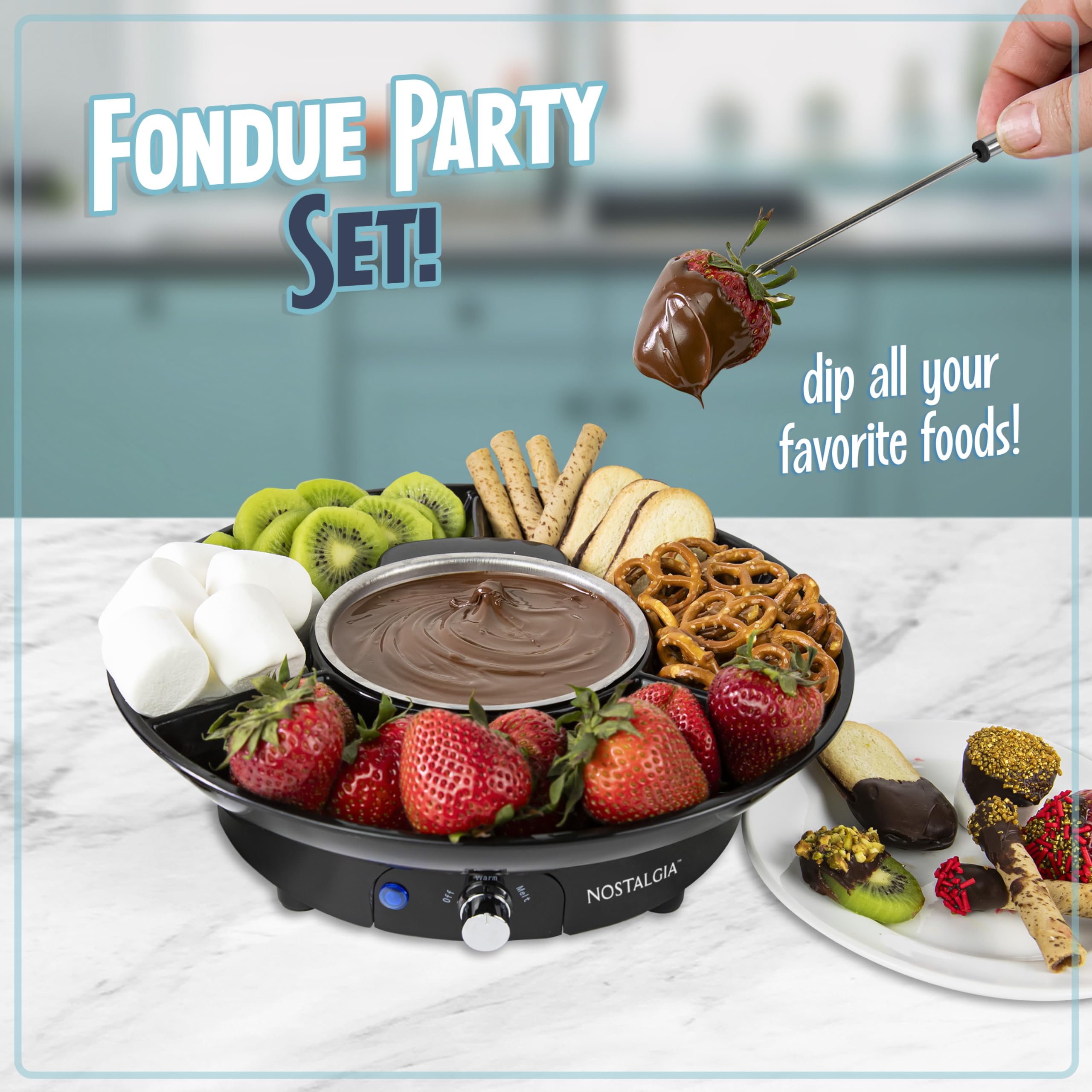 Foto 3 pulgar | Set De Fondue Eléctrico Para Fiestas Nostalgia, 10 Onzas, Para Chocolate Negro - Venta Internacional.