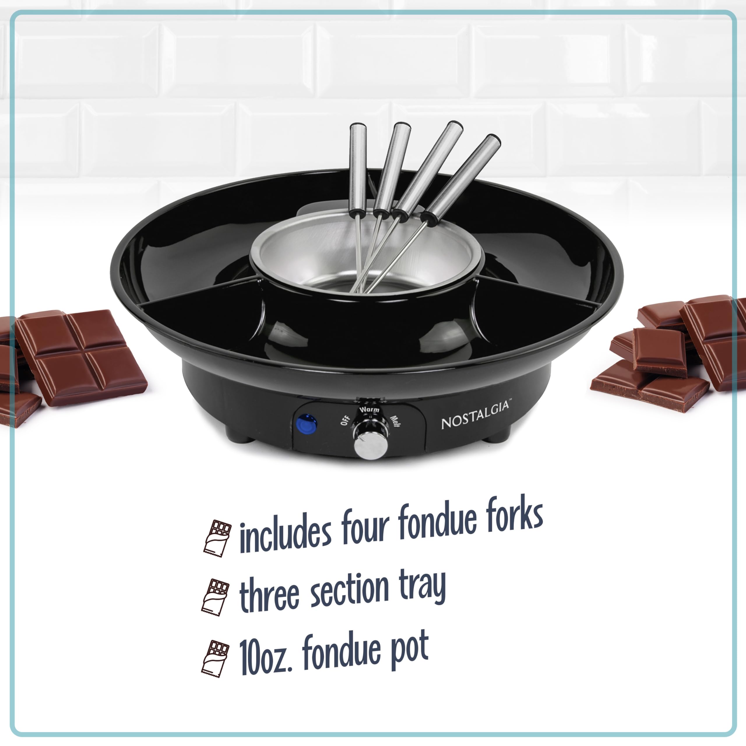 Foto 4 pulgar | Set De Fondue Eléctrico Para Fiestas Nostalgia, 10 Onzas, Para Chocolate Negro - Venta Internacional.