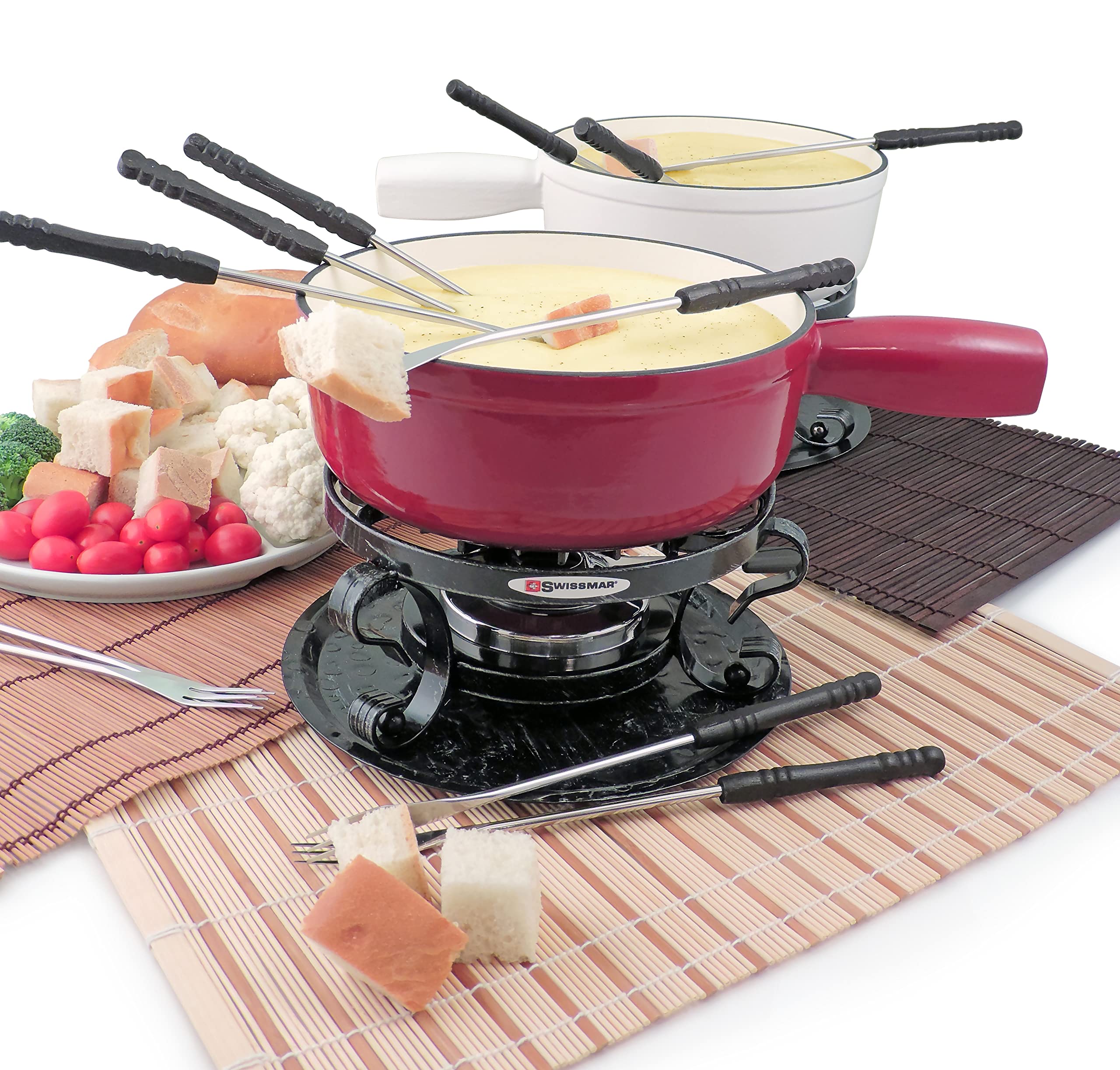 Foto 6 pulgar | Set De Fondue De Queso Swissmar Lugano, Hierro Fundido, 2 Litros, Rojo Cereza - Venta Internacional.