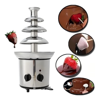 Foto 2 | Fuente De Chocolate 4 Niveles Para Dulce, Queso De Nacho Y Más Eo Safe Imports Esi-19179 Plata
