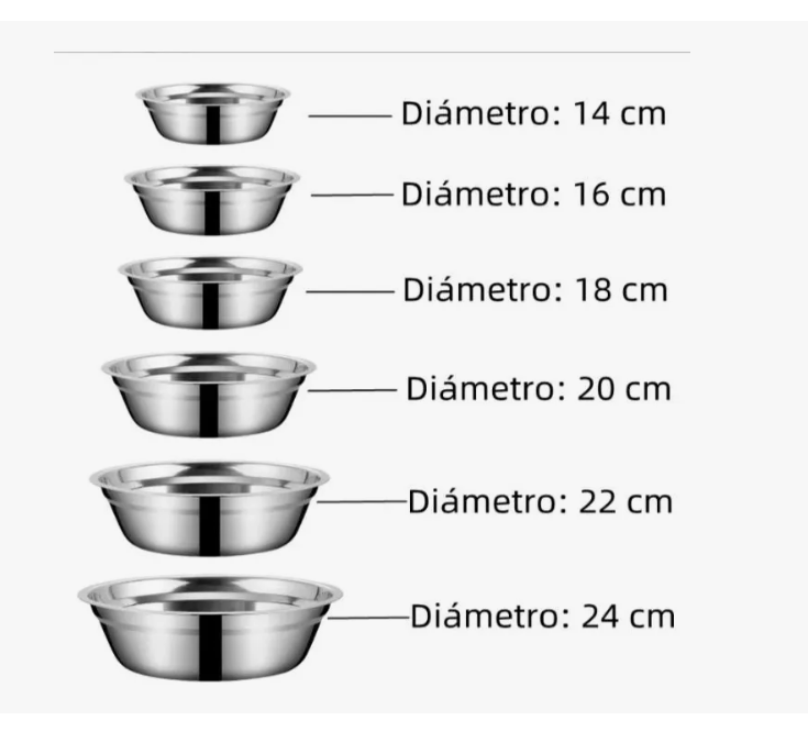 Foto 4 pulgar | 6pcs Tazones 304 Acero Inoxidable Bowl Ensaladera Mezclar