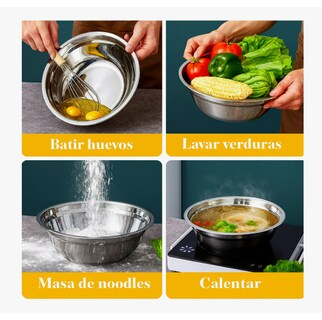 Foto 4 | 6pcs Tazones 304 Acero Inoxidable Bowl Ensaladera Mezclar