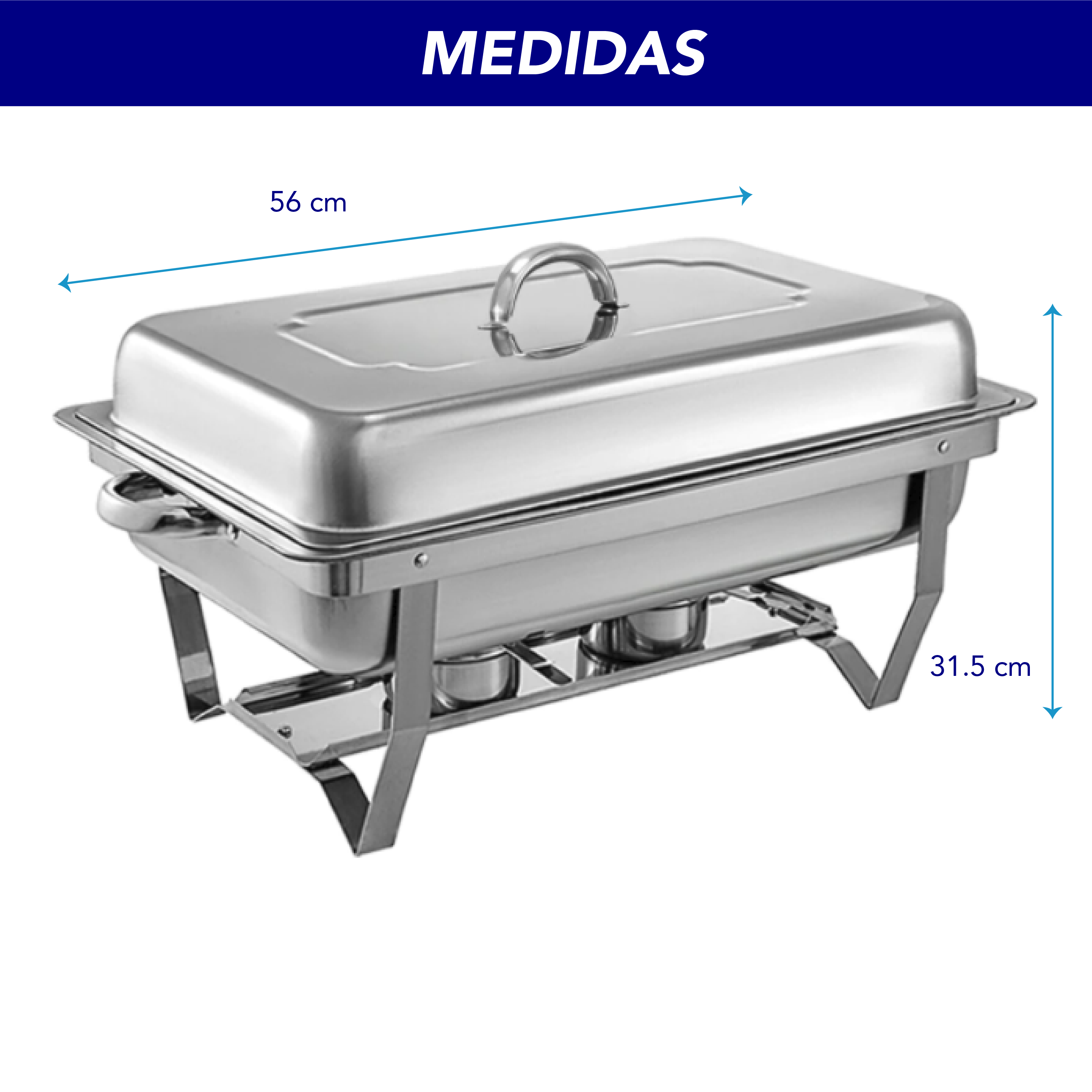 Foto 3 pulgar | Bufetera Rectangular Chafer Rd Royal Cook MI16147 color Plateado de Acero Inoxidable de 9.5 l