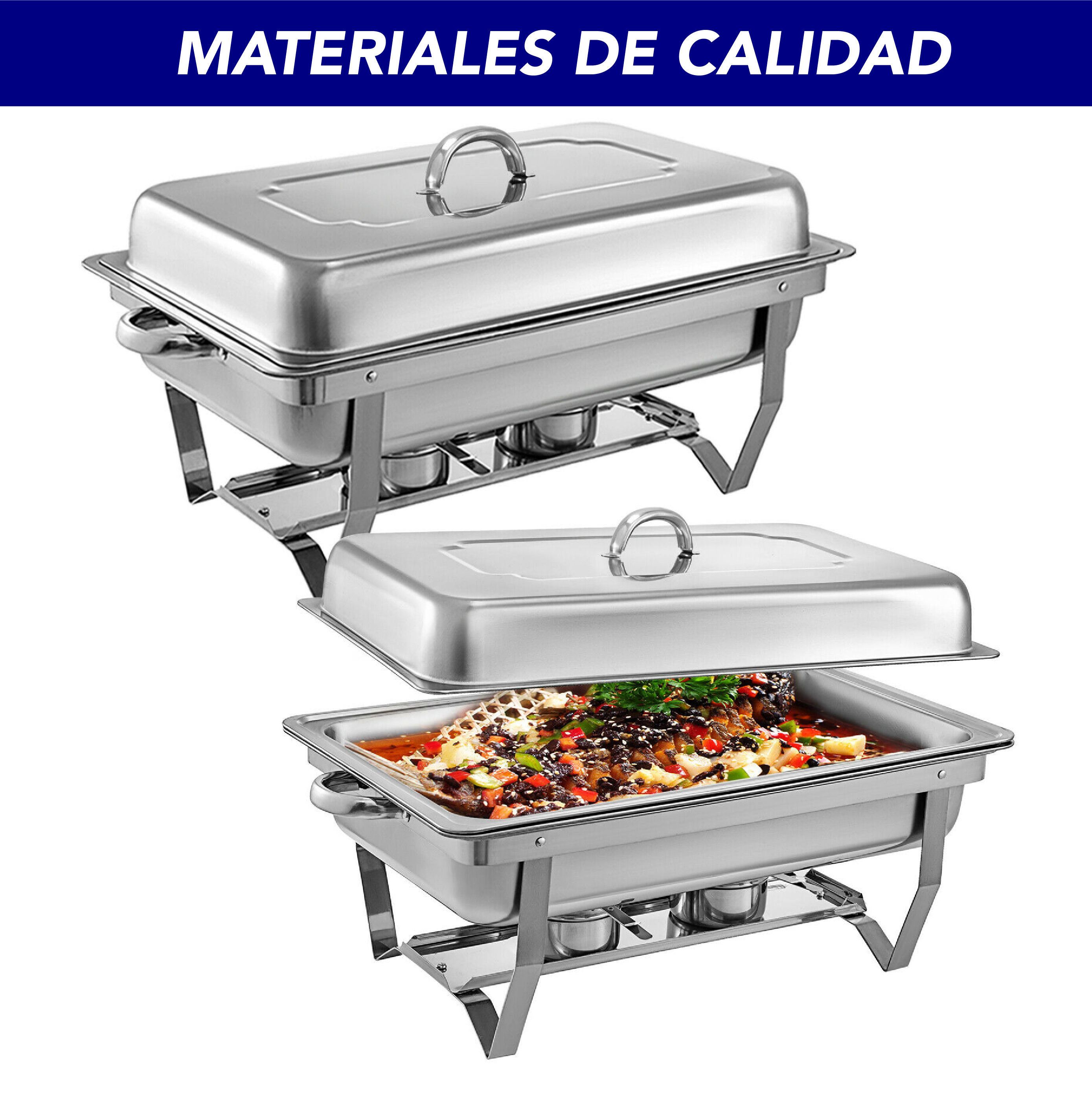 Foto 4 pulgar | Bufetera Rectangular Chafer Rd Royal Cook MI16147 color Plateado de Acero Inoxidable de 9.5 l