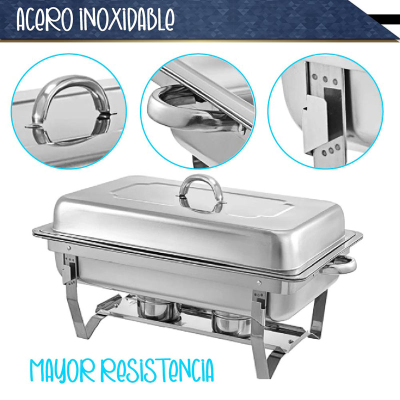 Foto 8 pulgar | Bufetera Rectangular Chafer Rd Royal Cook MI16147 color Plateado de Acero Inoxidable de 9.5 l