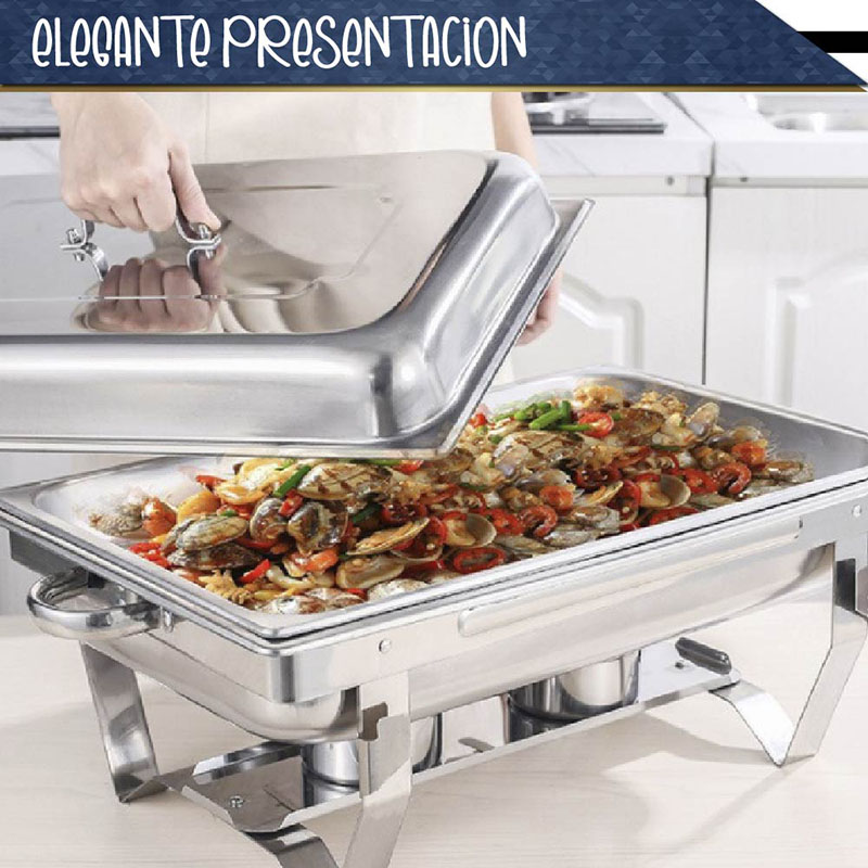 Foto 9 pulgar | Bufetera Rectangular Chafer Rd Royal Cook MI16147 color Plateado de Acero Inoxidable de 9.5 l