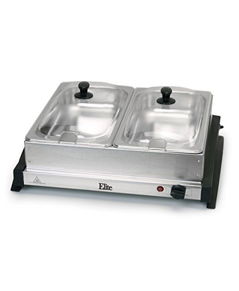 Bufetera Eléctrica 2 Div Bandejas De Acero Elite Gourmet Ewm-6122 $1,369