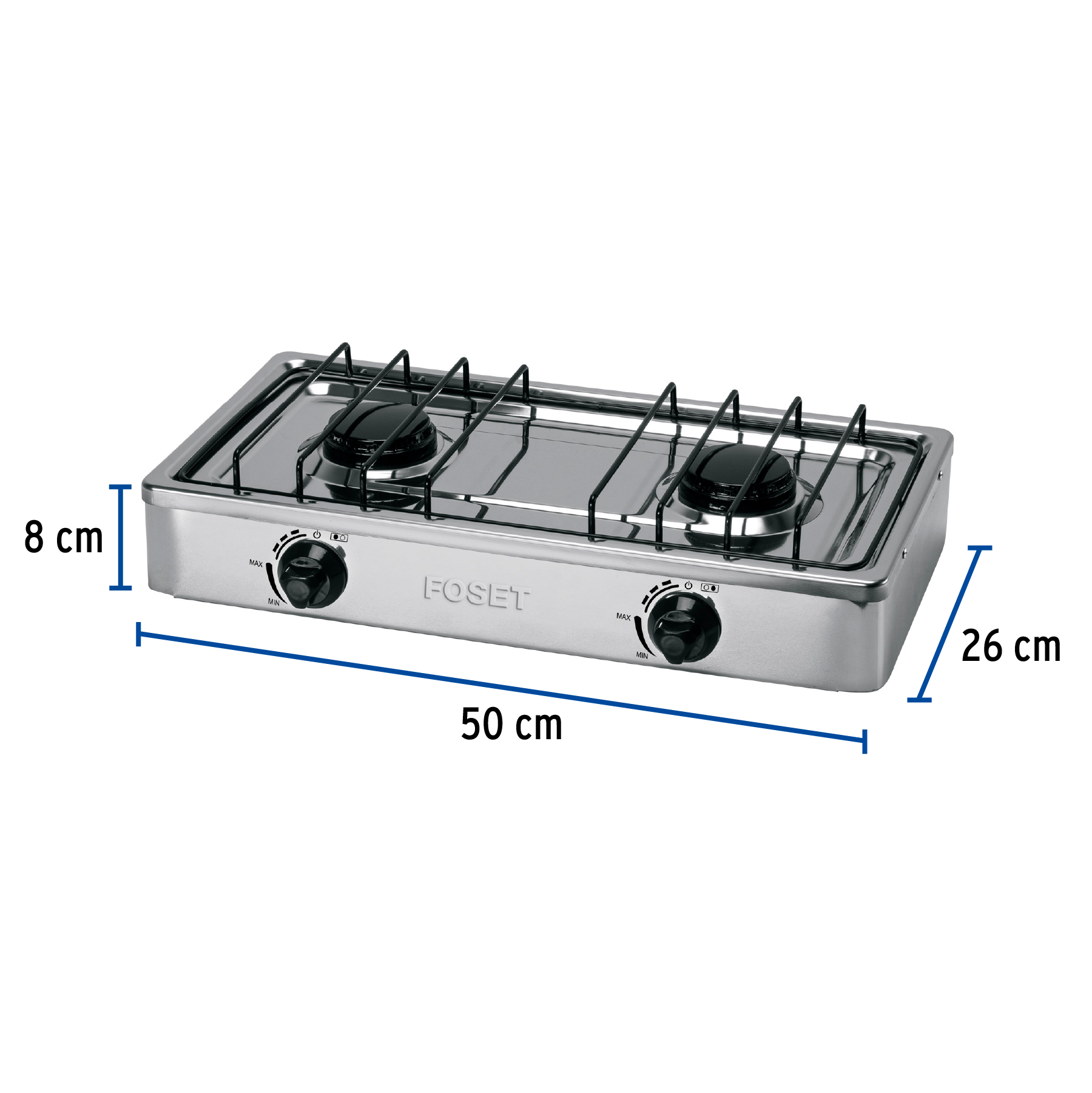 Foto 3 | Parrilla de Gas Foset color Gris 2 Quemadores