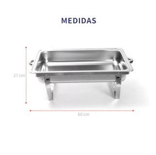 Foto 3 | Chafer Bufetera 3 Espacios de Acero Inoxidable para Chef color Plata