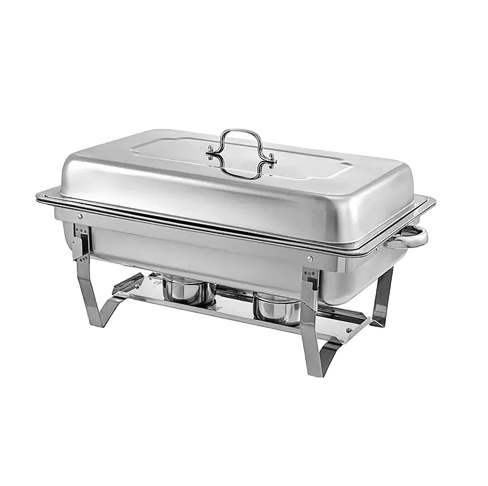 Bufetera 3 Espacios de Acero Inoxidable para Chef Comedor 9 L Plata