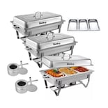 Bufetera 3 Espacios De Acero Inoxidable Para Chef Comedor 9l Plata Belug